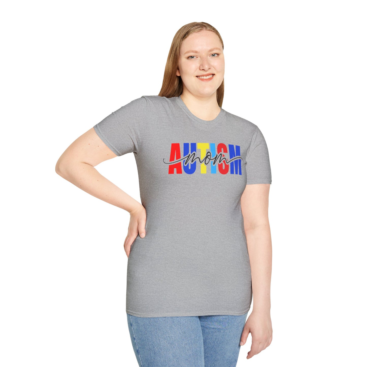 Autism Mom Unisex Softstyle T-Shirt - Support & Celebrate Awareness
