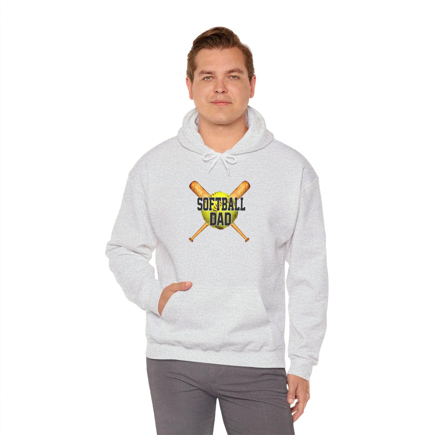 Softball Dad Unisex Heavy Blend Hoodie – Perfect Gift for Softball Enthusiasts