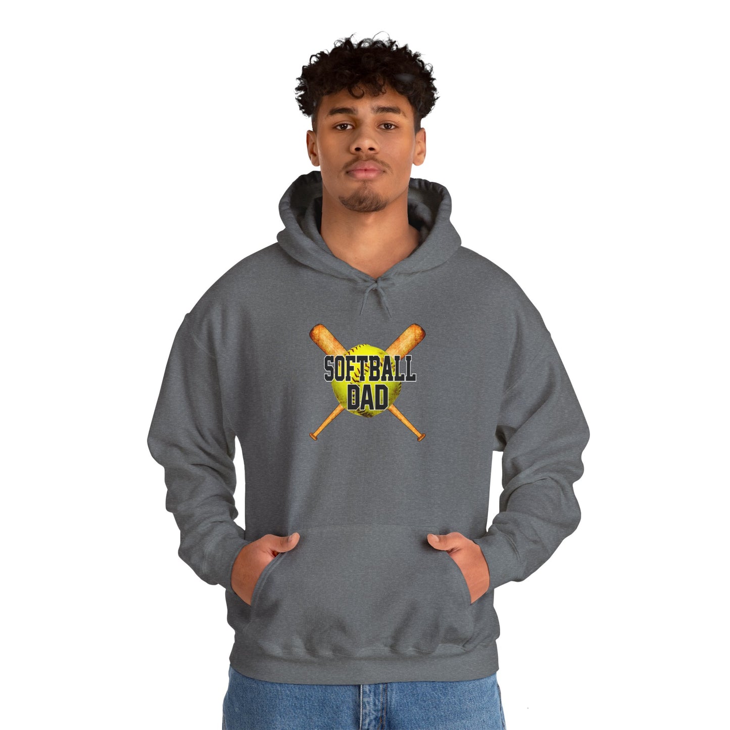 Softball Dad Unisex Heavy Blend Hoodie – Perfect Gift for Softball Enthusiasts