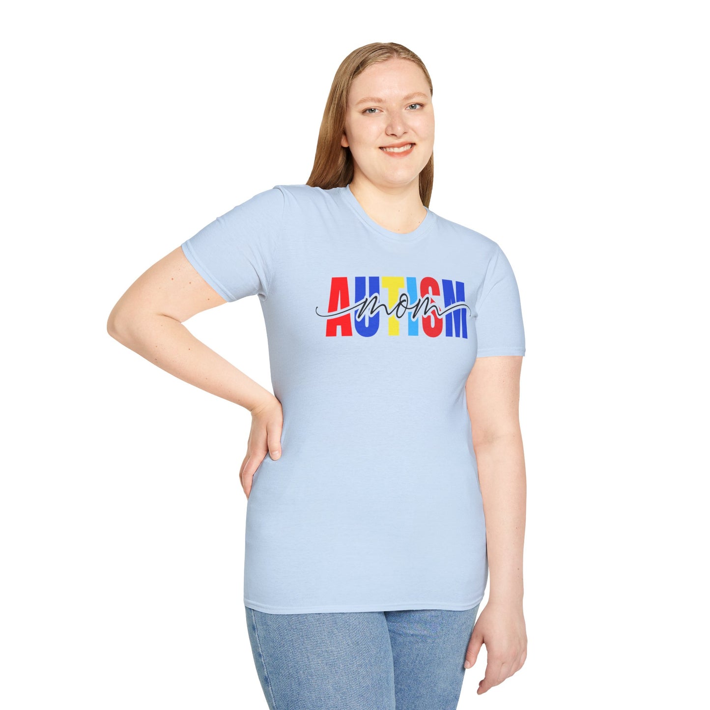 Autism Mom Unisex Softstyle T-Shirt - Support & Celebrate Awareness