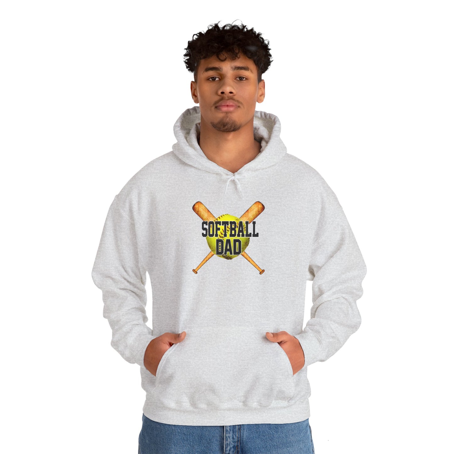 Softball Dad Unisex Heavy Blend Hoodie – Perfect Gift for Softball Enthusiasts