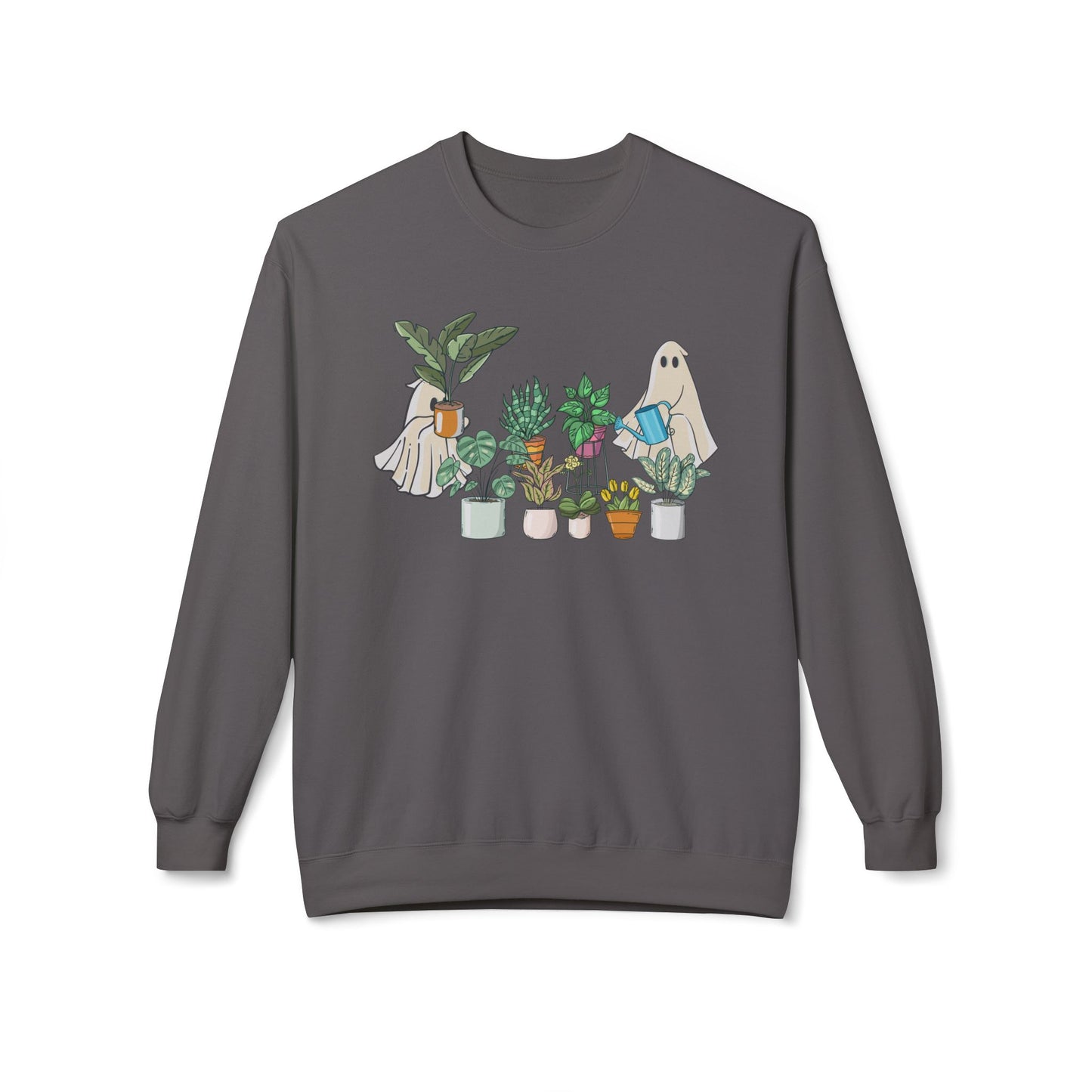 Ghostly Garden Unisex Fleece Crewneck Sweatshirt