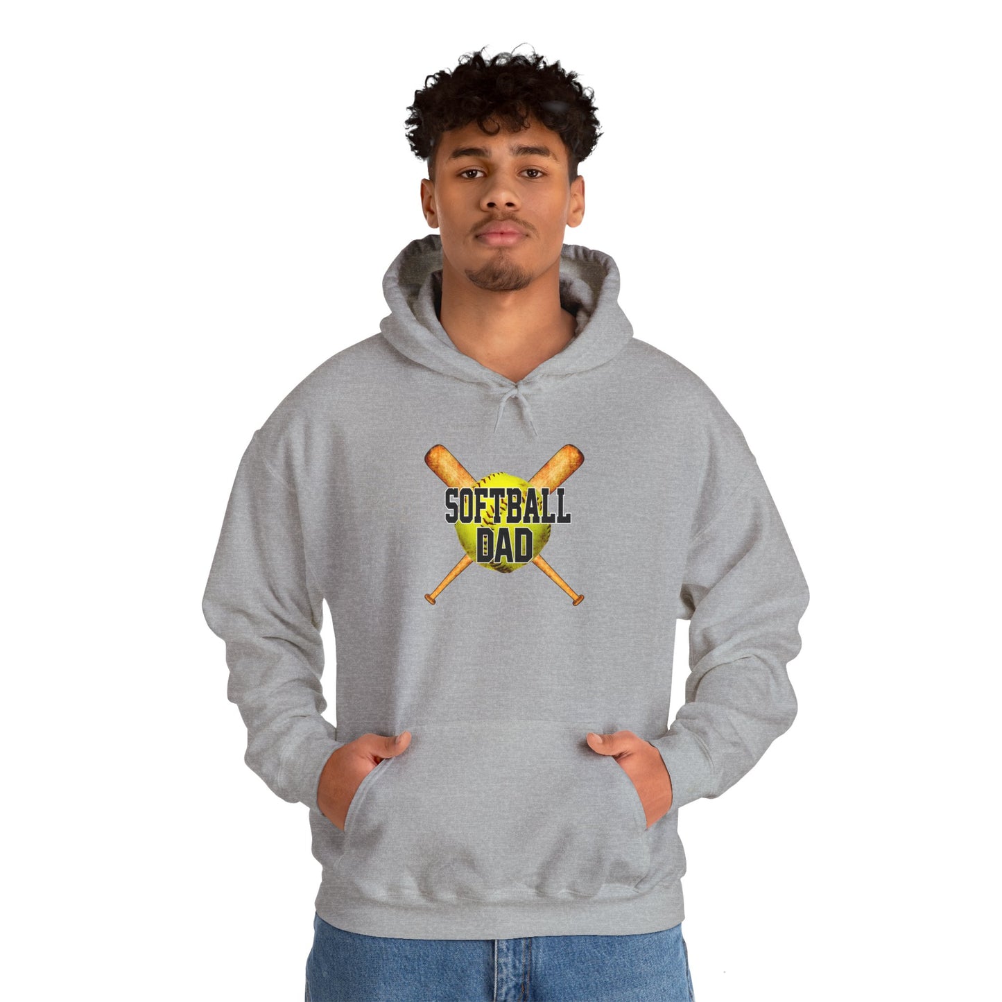 Softball Dad Unisex Heavy Blend Hoodie – Perfect Gift for Softball Enthusiasts