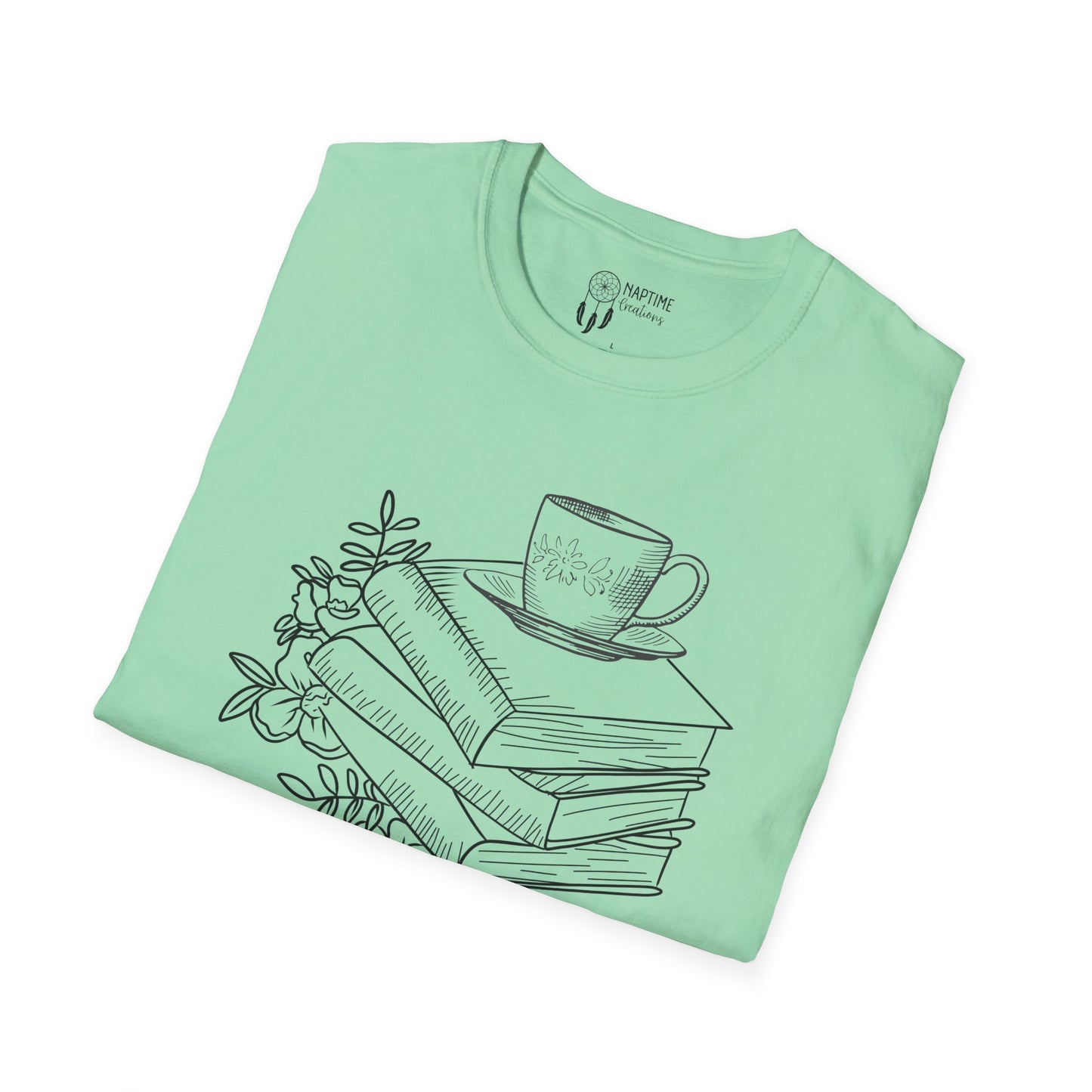 Book Lover's Unisex Softstyle T-Shirt - Cozy Reads Design