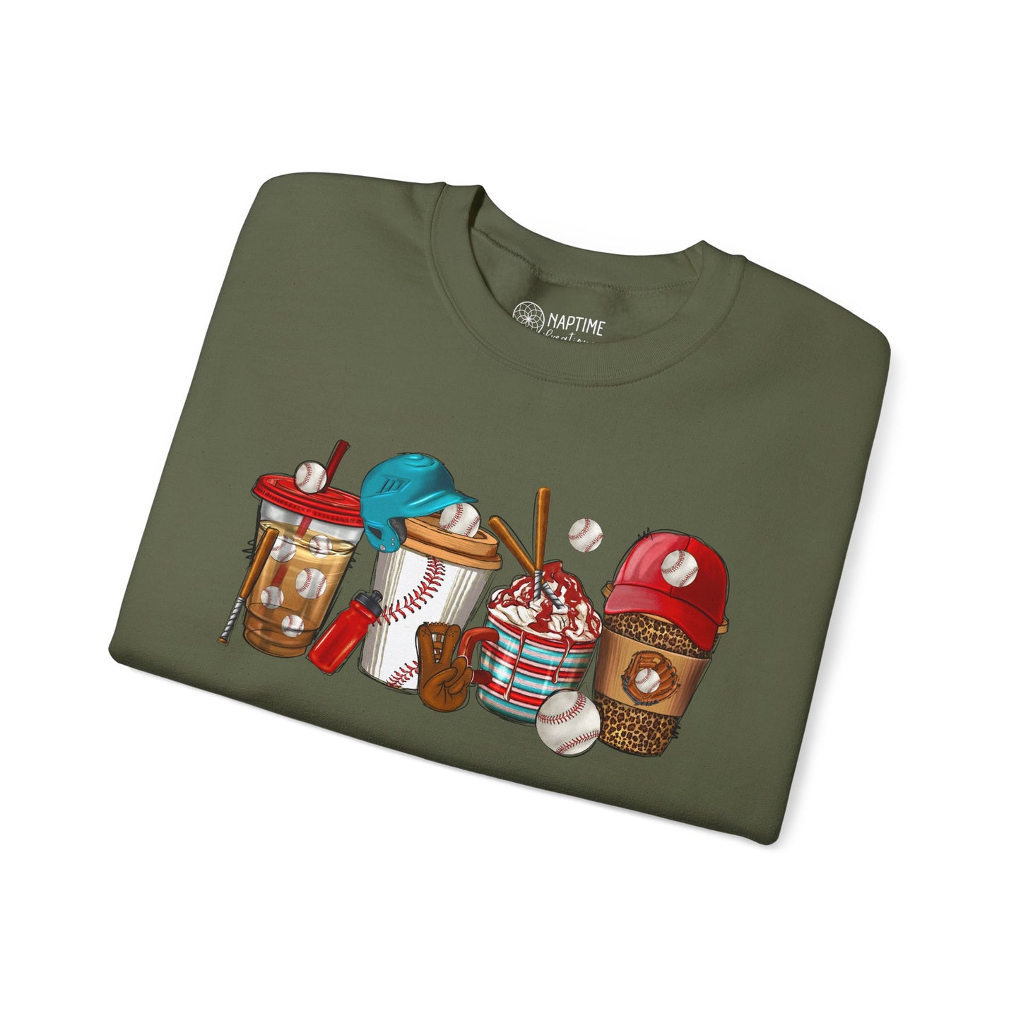 Cool Treats Baseball Unisex Crewneck Sweatshirt - Baseball Drinks Design