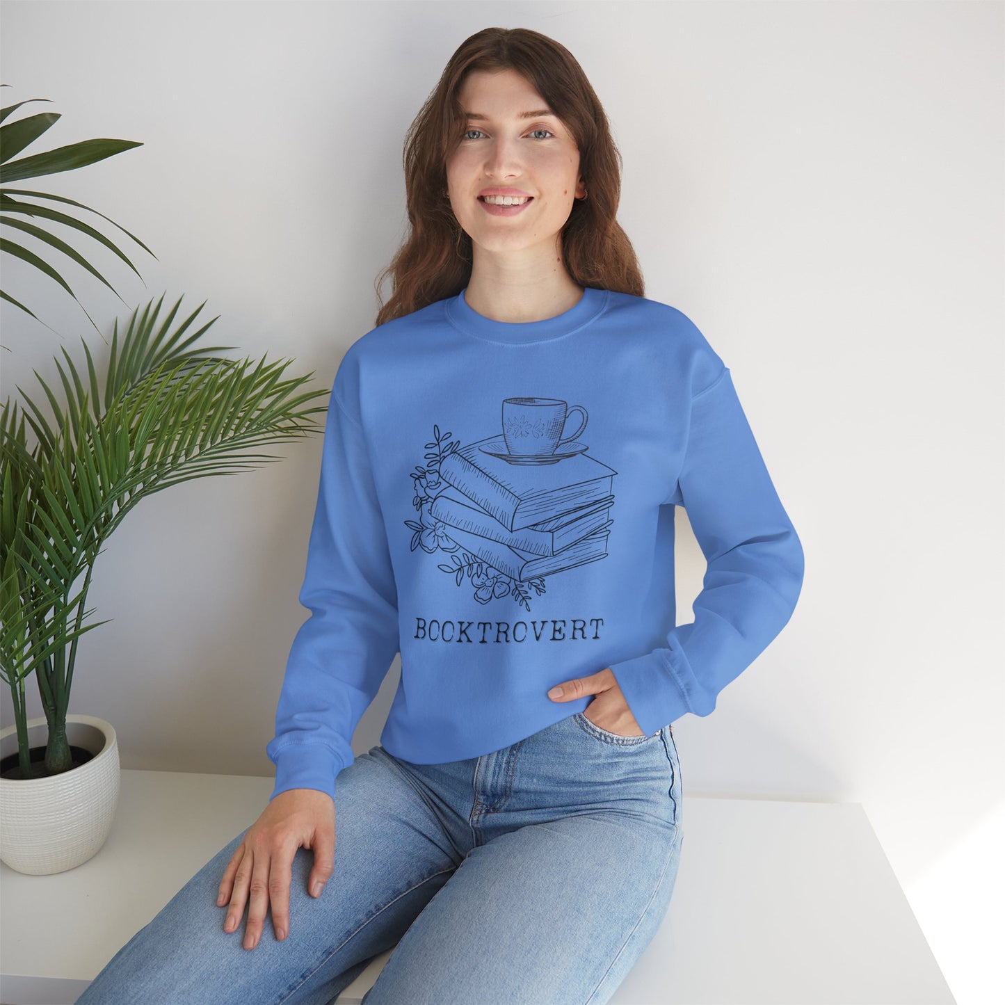 Book Lover's Cozy Crewneck Sweatshirt - Perfect Gift for Introverted Book Lover