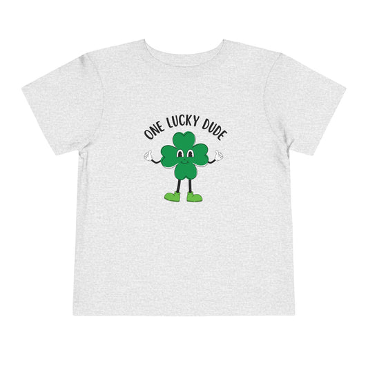 Toddler Short Sleeve Tee - One Lucky Dude Shamrock Shirt