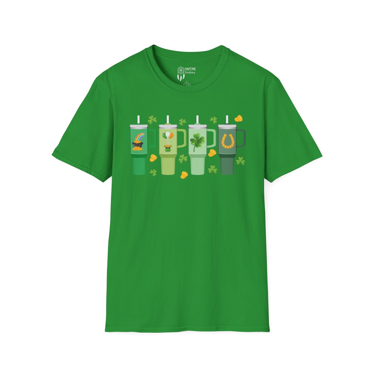 St. Patrick's Day Unisex Softstyle T-Shirt with Fun Shamrock Designs