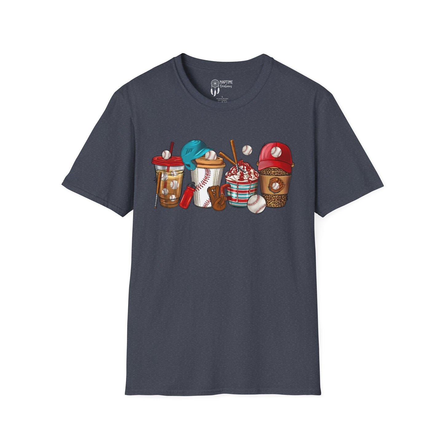 Fun Baseball Beverages Unisex Softstyle T-Shirt