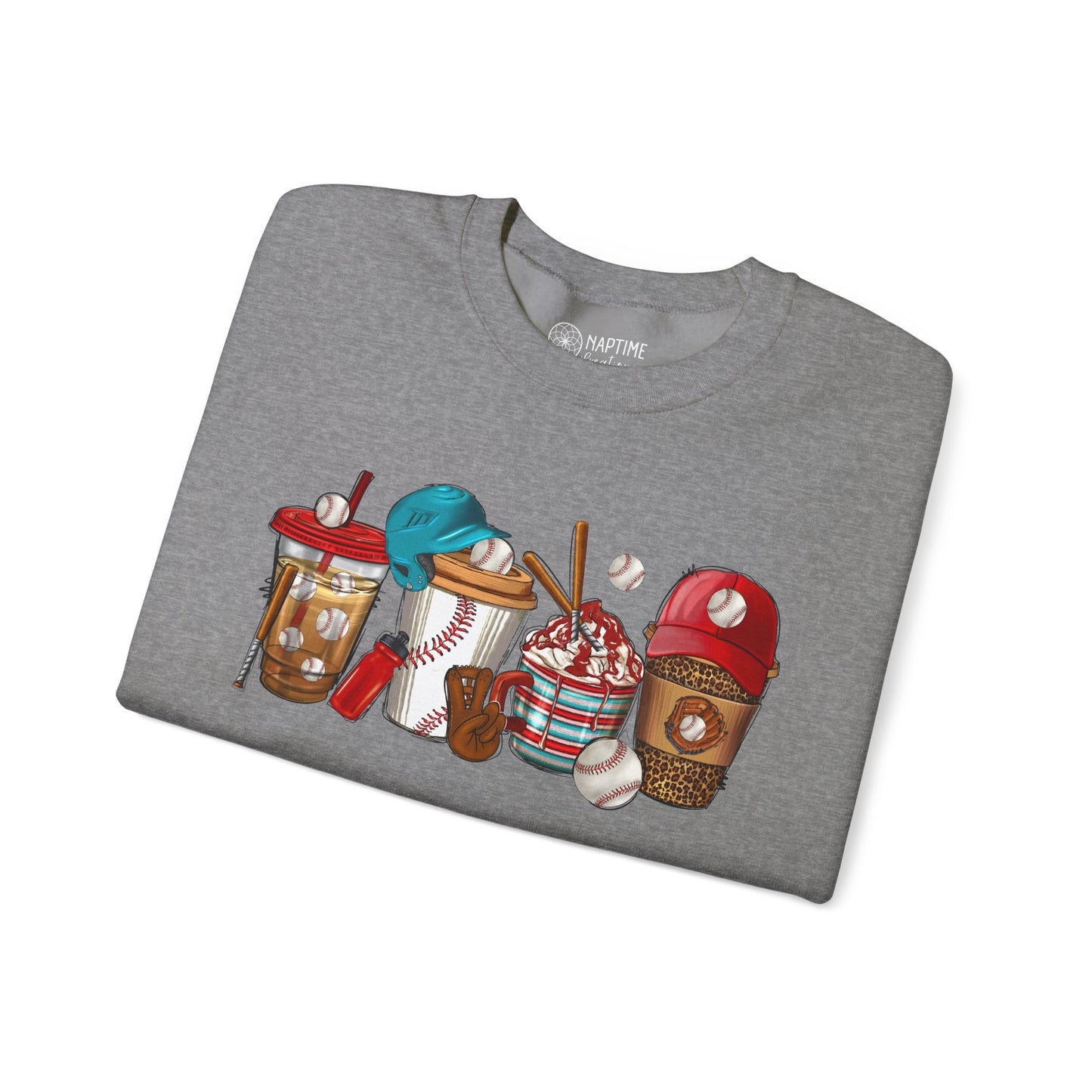 Cool Treats Baseball Unisex Crewneck Sweatshirt - Baseball Drinks Design