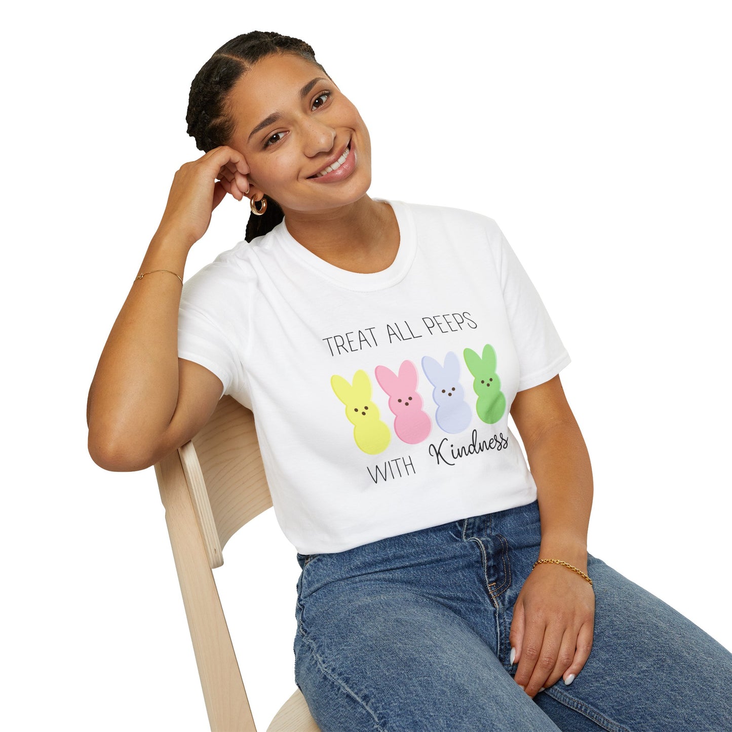 Treat All Peeps with Kindness Unisex T-Shirt – Cute Easter Tee for Spring Celebrations