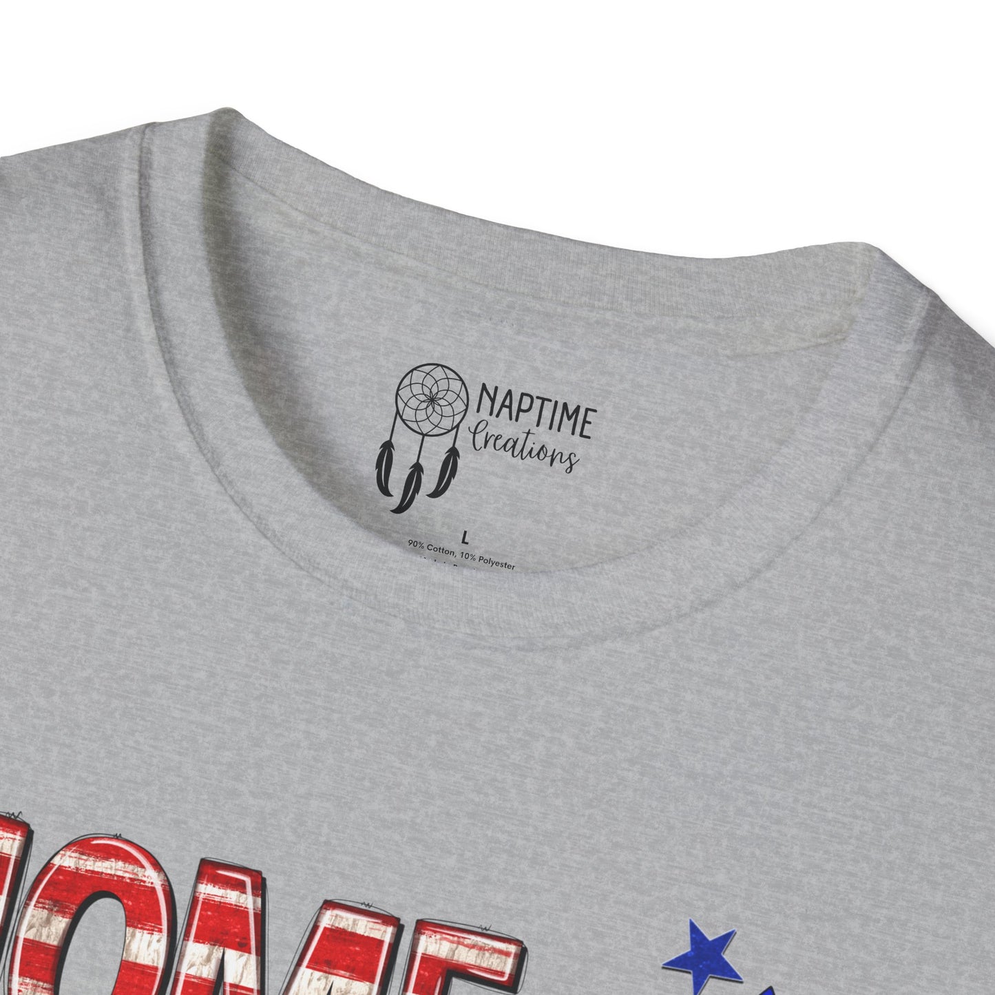Patriotic Unisex Softstyle T-Shirt - Home of the Free Because of the Brave