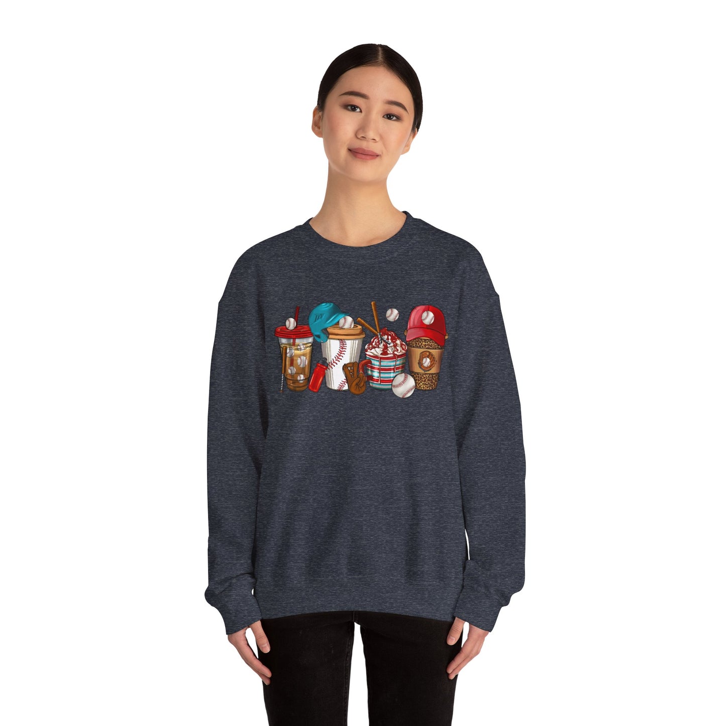 Cool Treats Baseball Unisex Crewneck Sweatshirt - Baseball Drinks Design