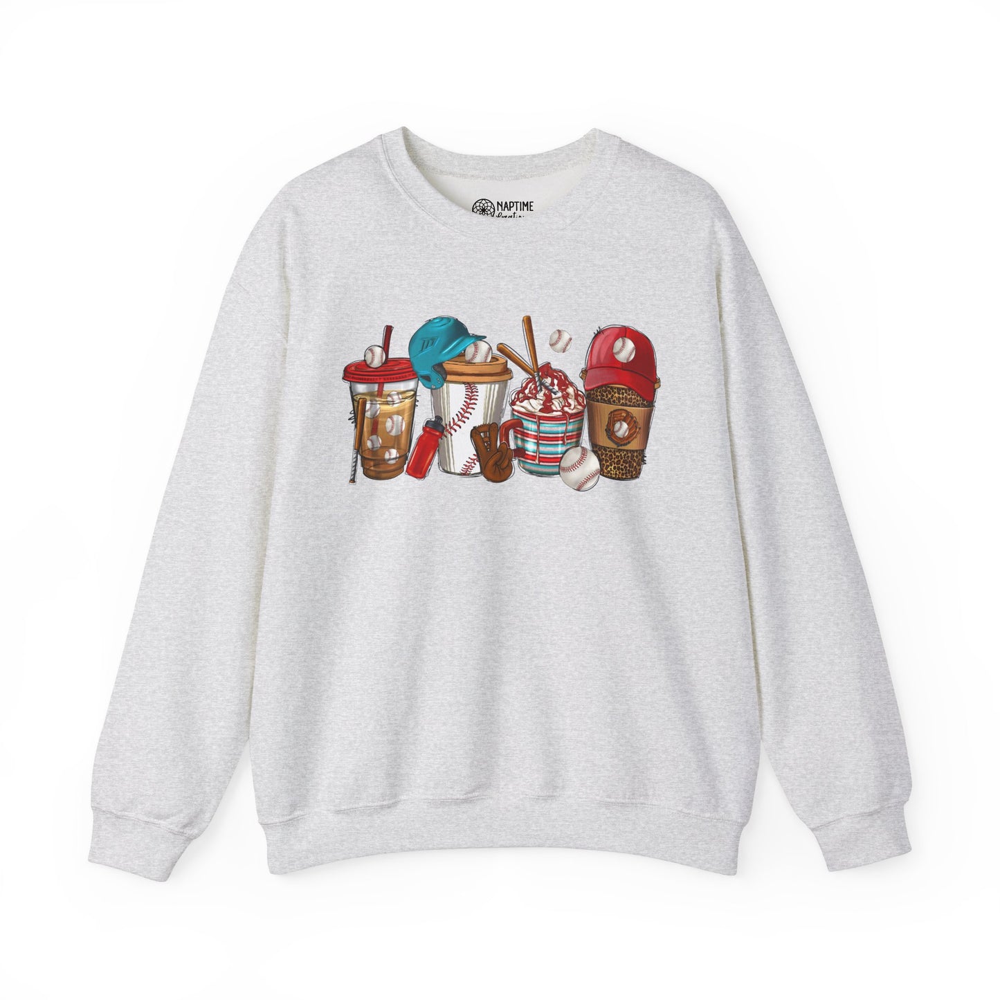 Cool Treats Baseball Unisex Crewneck Sweatshirt - Baseball Drinks Design