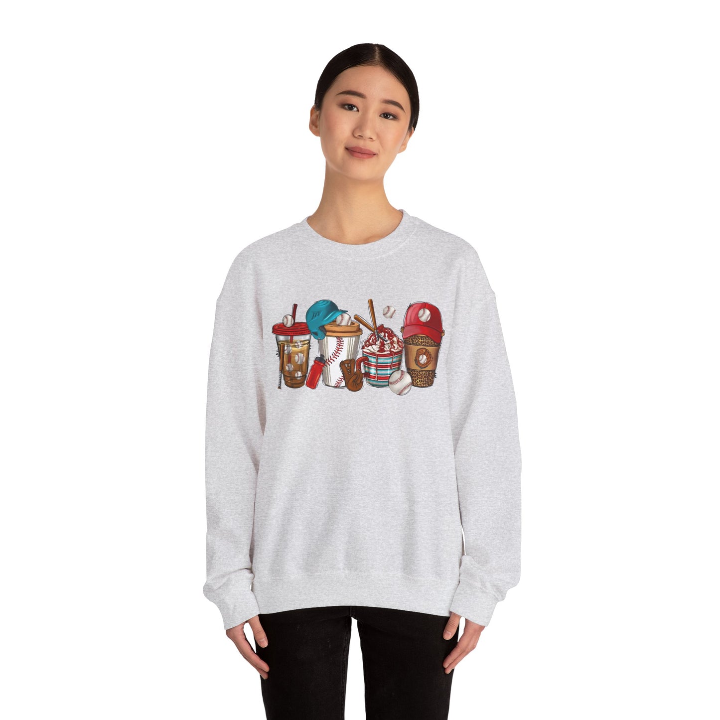 Cool Treats Baseball Unisex Crewneck Sweatshirt - Baseball Drinks Design