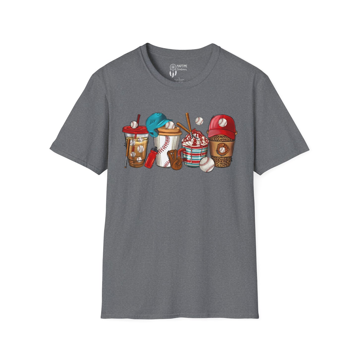 Fun Baseball Beverages Unisex Softstyle T-Shirt