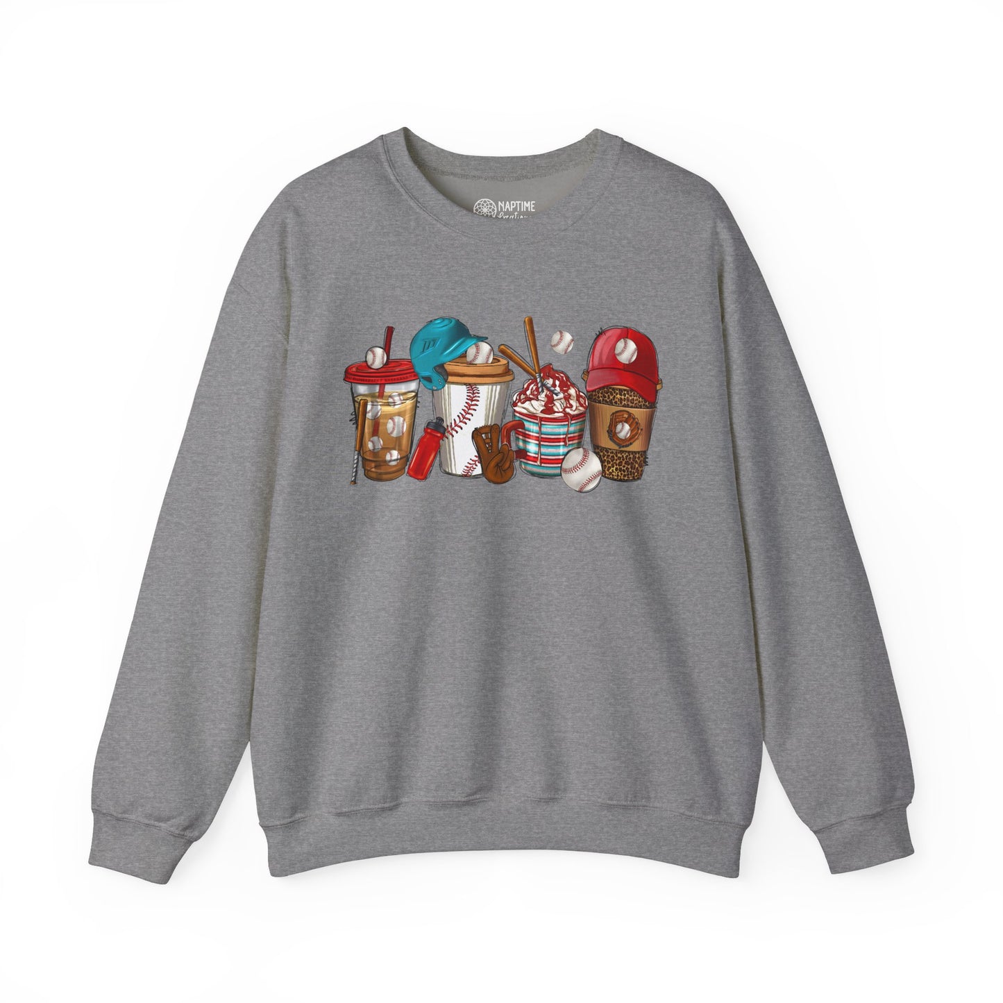 Cool Treats Baseball Unisex Crewneck Sweatshirt - Baseball Drinks Design