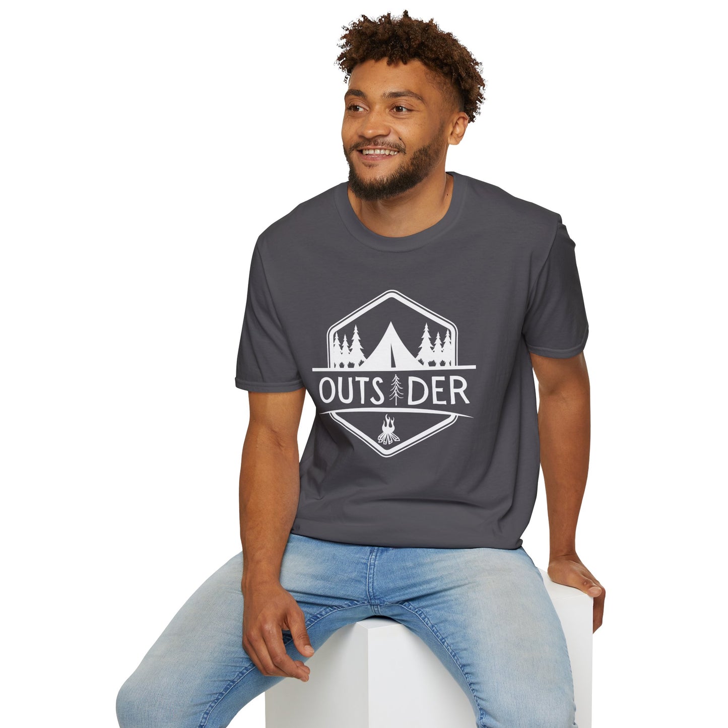 Unisex Softstyle T-Shirt - 'OUTSIDER' Camping Adventure Tee