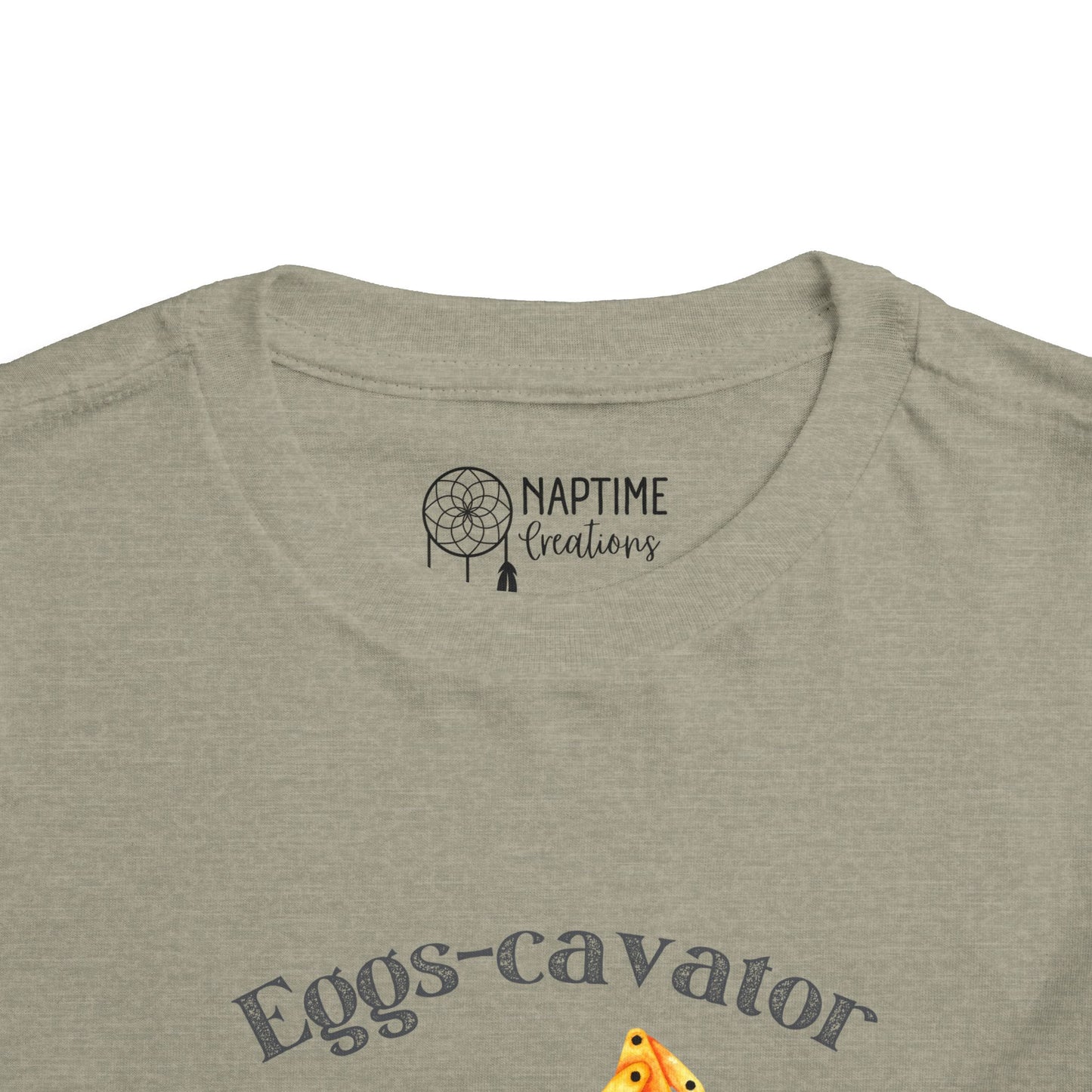 Toddler 'Eggs-cavator' Short Sleeve Tee - Fun Construction Theme Tee for Toddlers