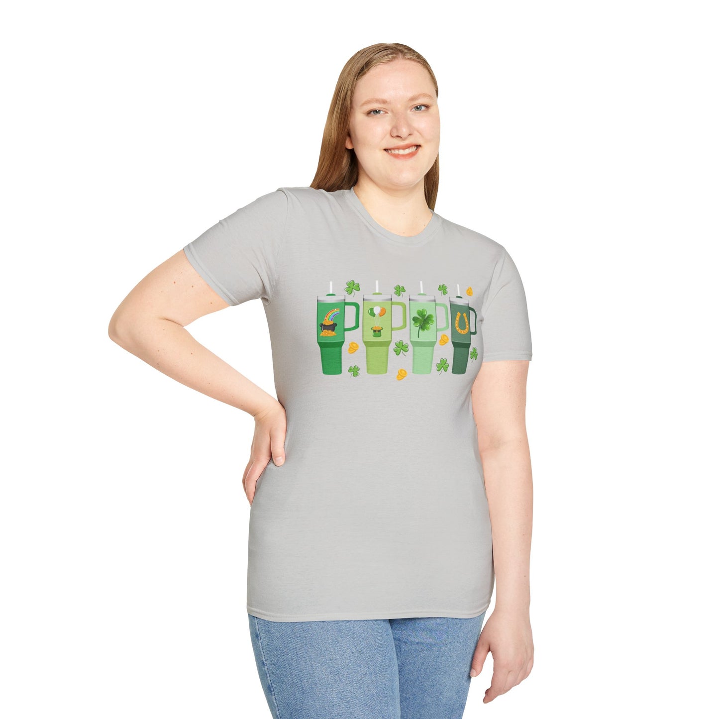 St. Patrick's Day Unisex Softstyle T-Shirt with Fun Shamrock Designs