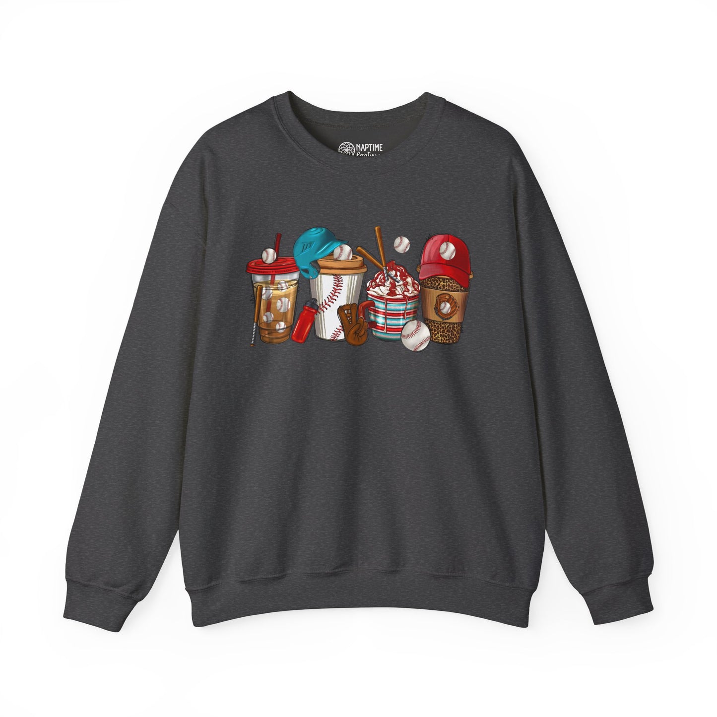 Cool Treats Baseball Unisex Crewneck Sweatshirt - Baseball Drinks Design