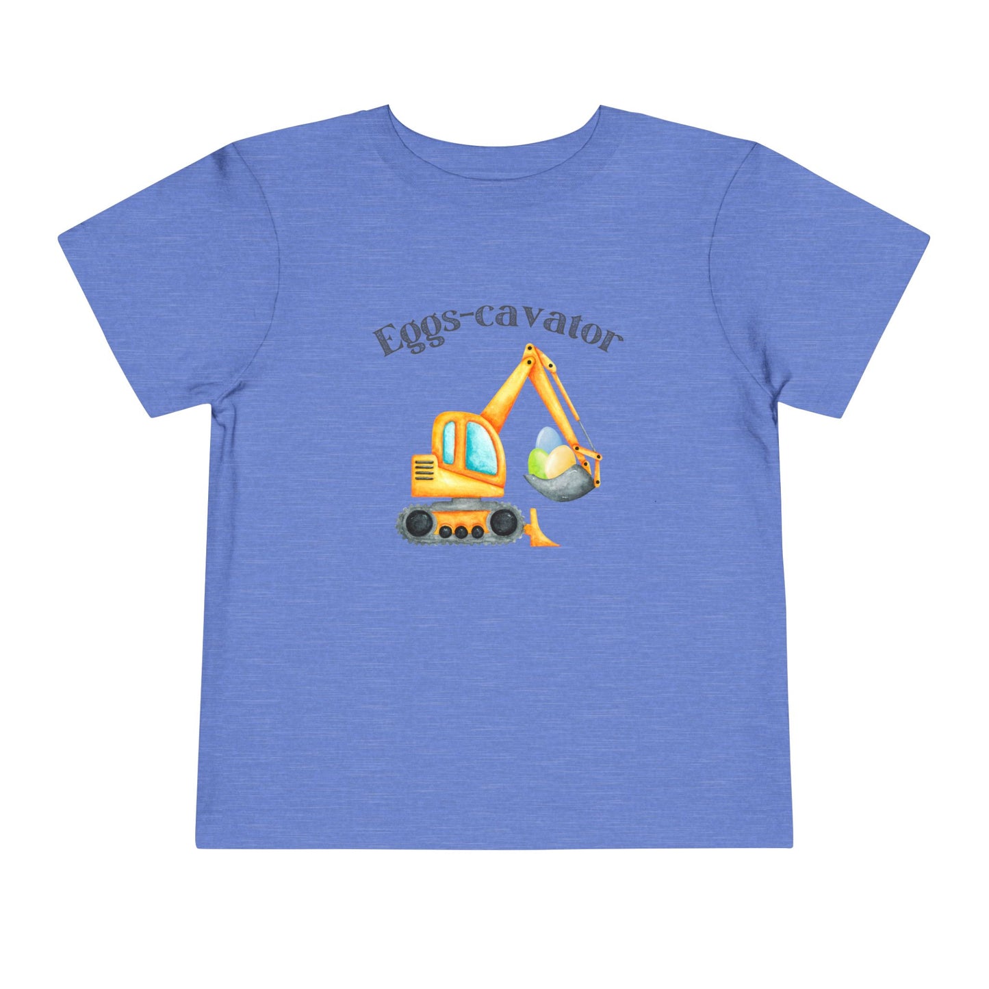 Toddler 'Eggs-cavator' Short Sleeve Tee - Fun Construction Theme Tee for Toddlers