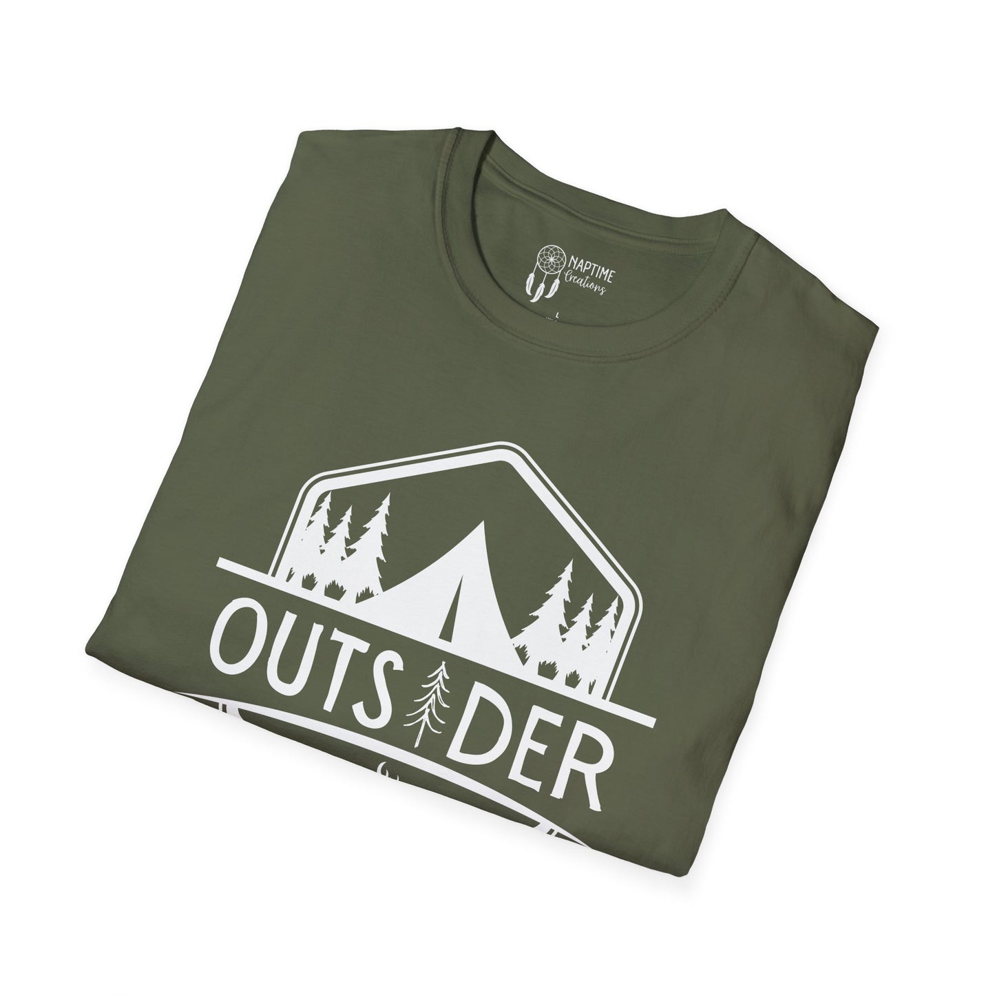 Unisex Softstyle T-Shirt - 'OUTSIDER' Camping Adventure Tee