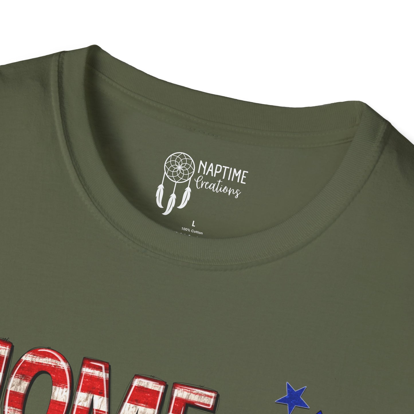 Patriotic Unisex Softstyle T-Shirt - Home of the Free Because of the Brave