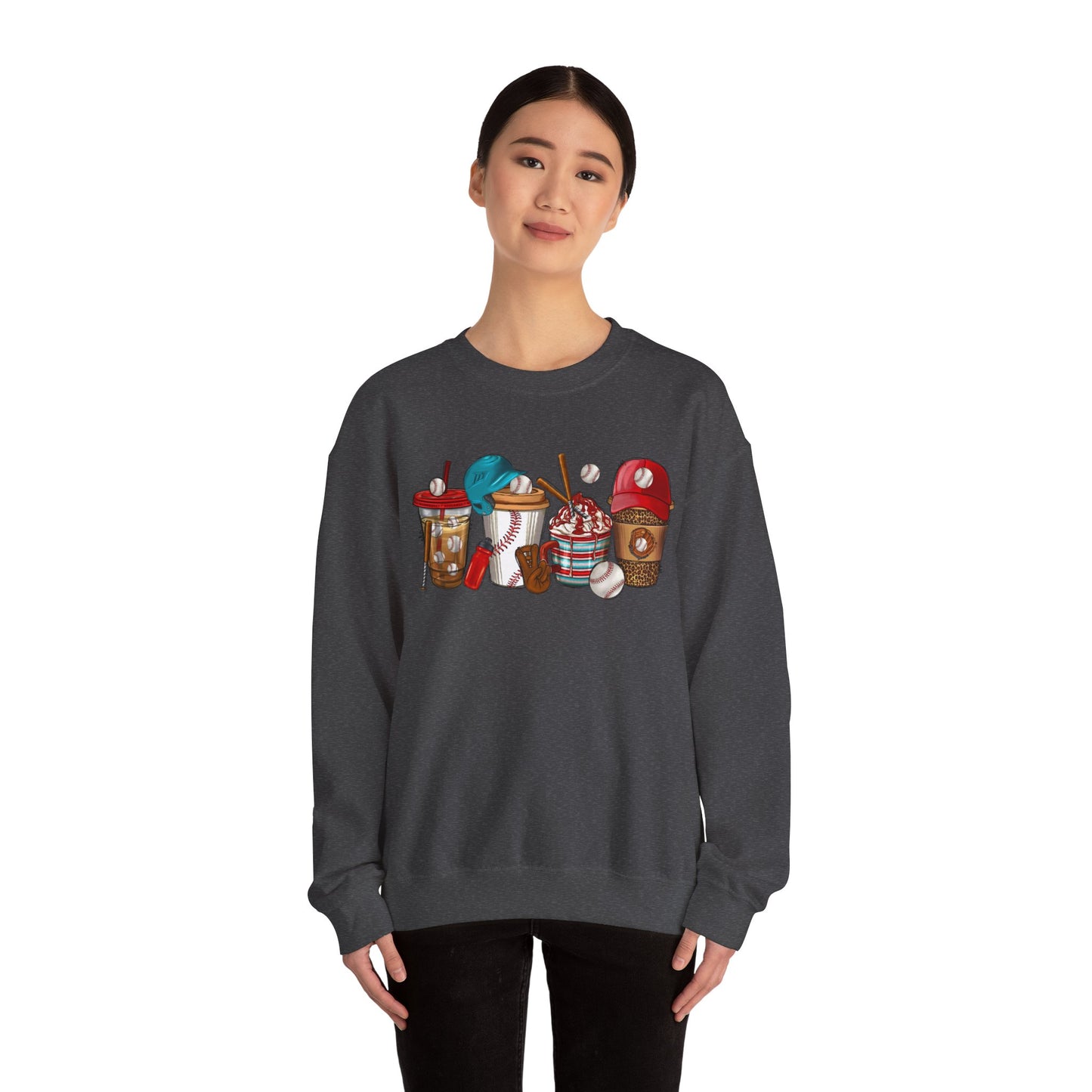 Cool Treats Baseball Unisex Crewneck Sweatshirt - Baseball Drinks Design
