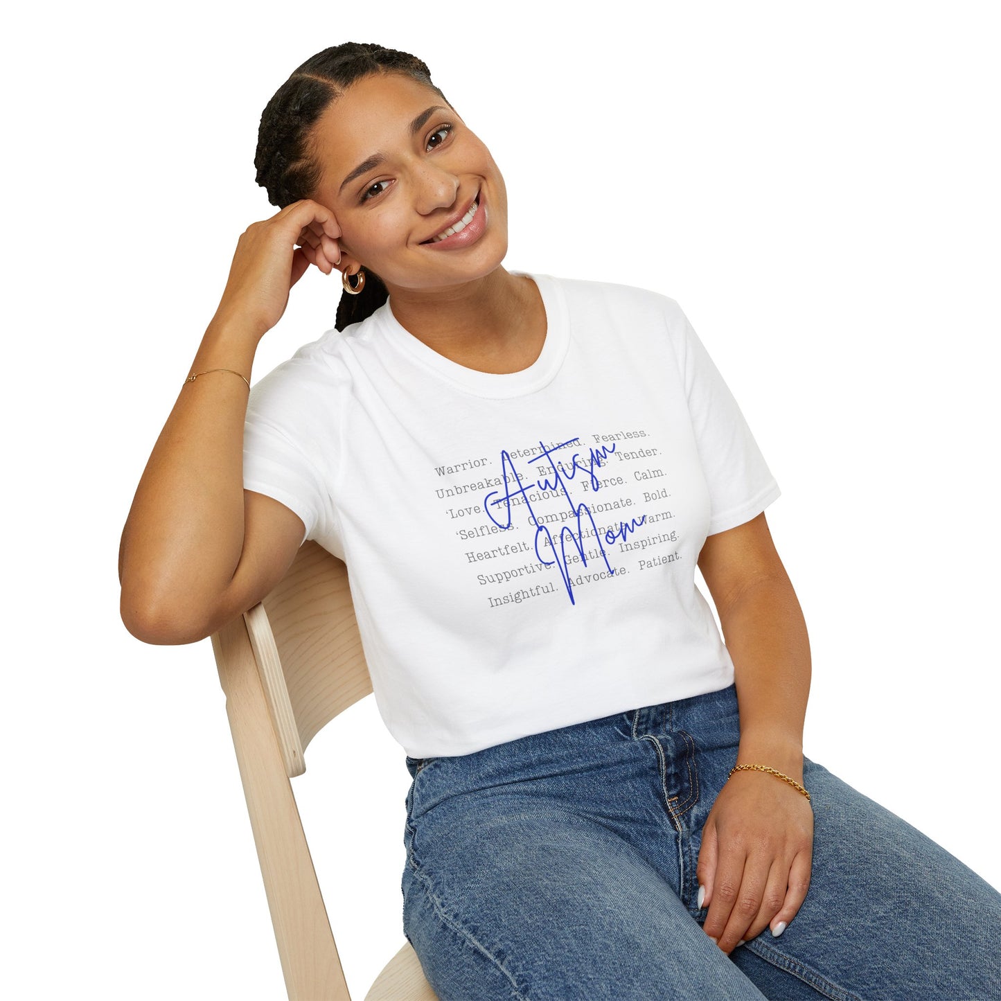 Autism Mom Empowerment Unisex Softstyle T-Shirt - Autism Mom Words