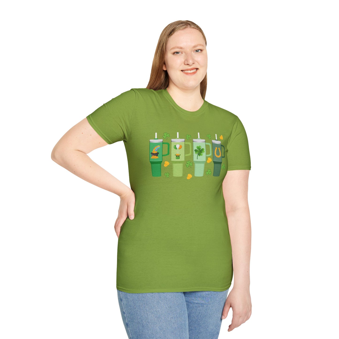 St. Patrick's Day Unisex Softstyle T-Shirt with Fun Shamrock Designs