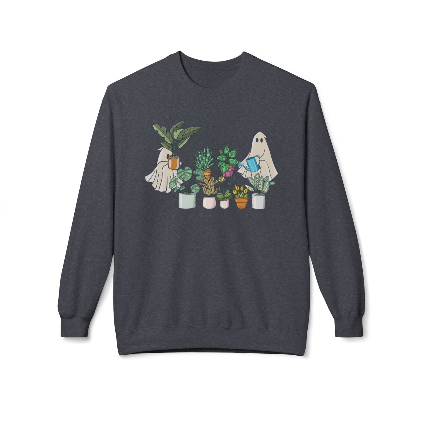 Ghostly Garden Unisex Fleece Crewneck Sweatshirt