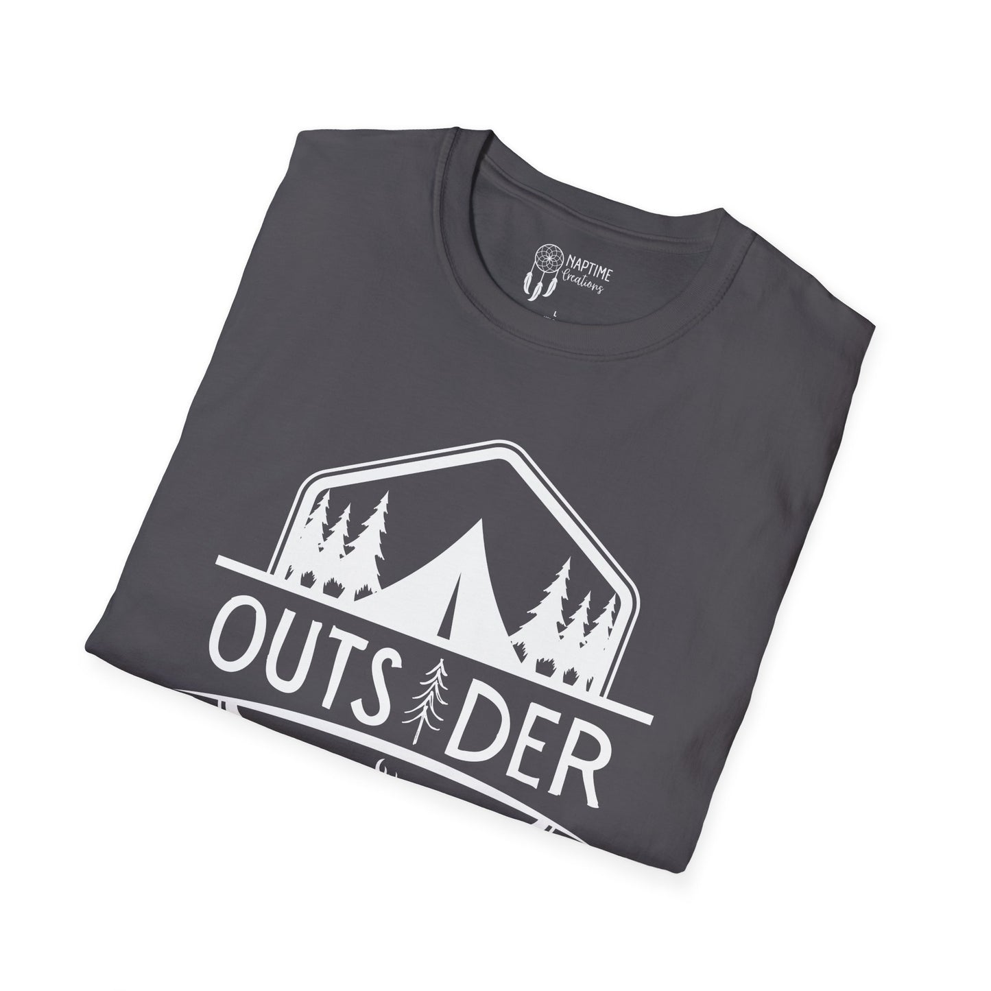 Unisex Softstyle T-Shirt - 'OUTSIDER' Camping Adventure Tee