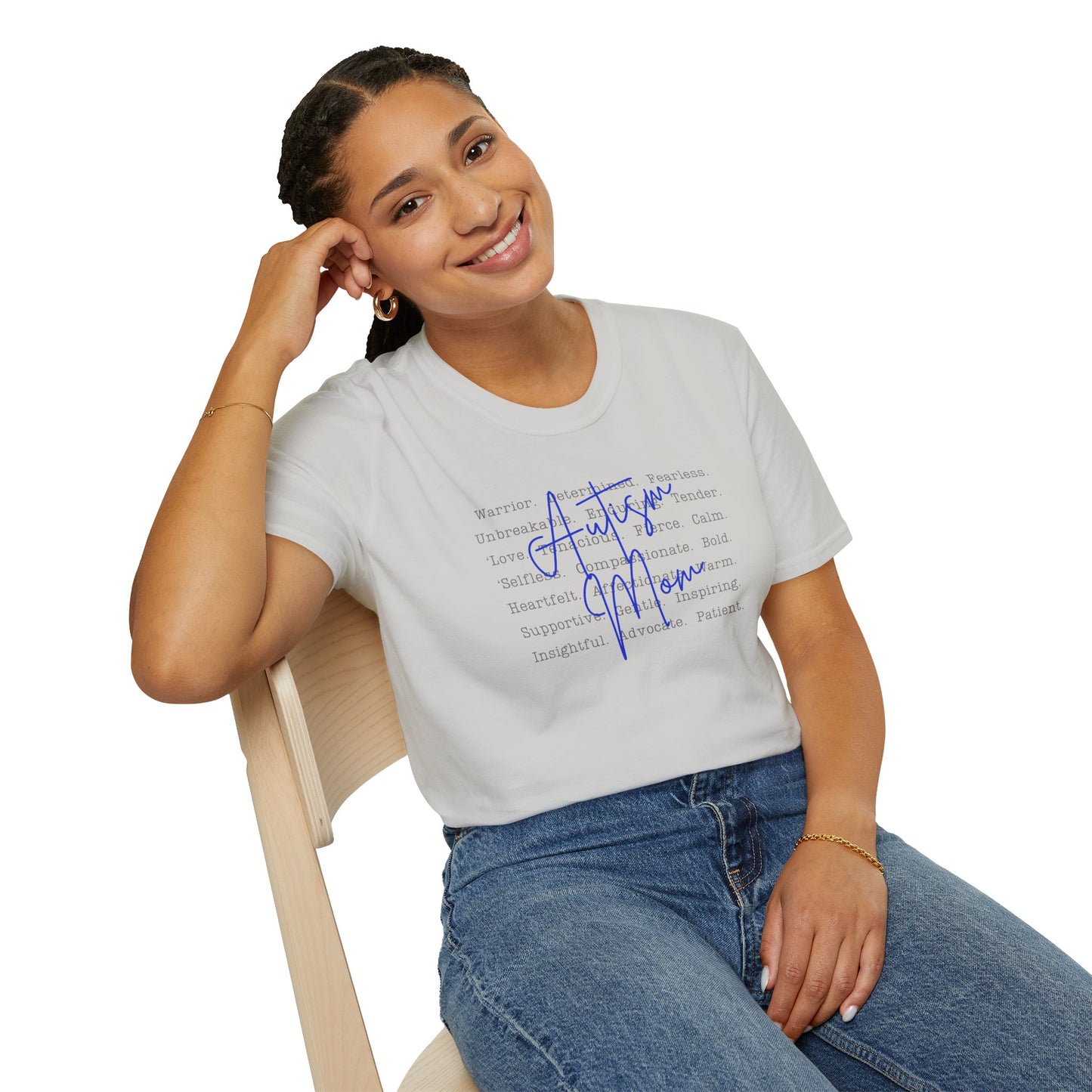 Autism Mom Empowerment Unisex Softstyle T-Shirt - Autism Mom Words