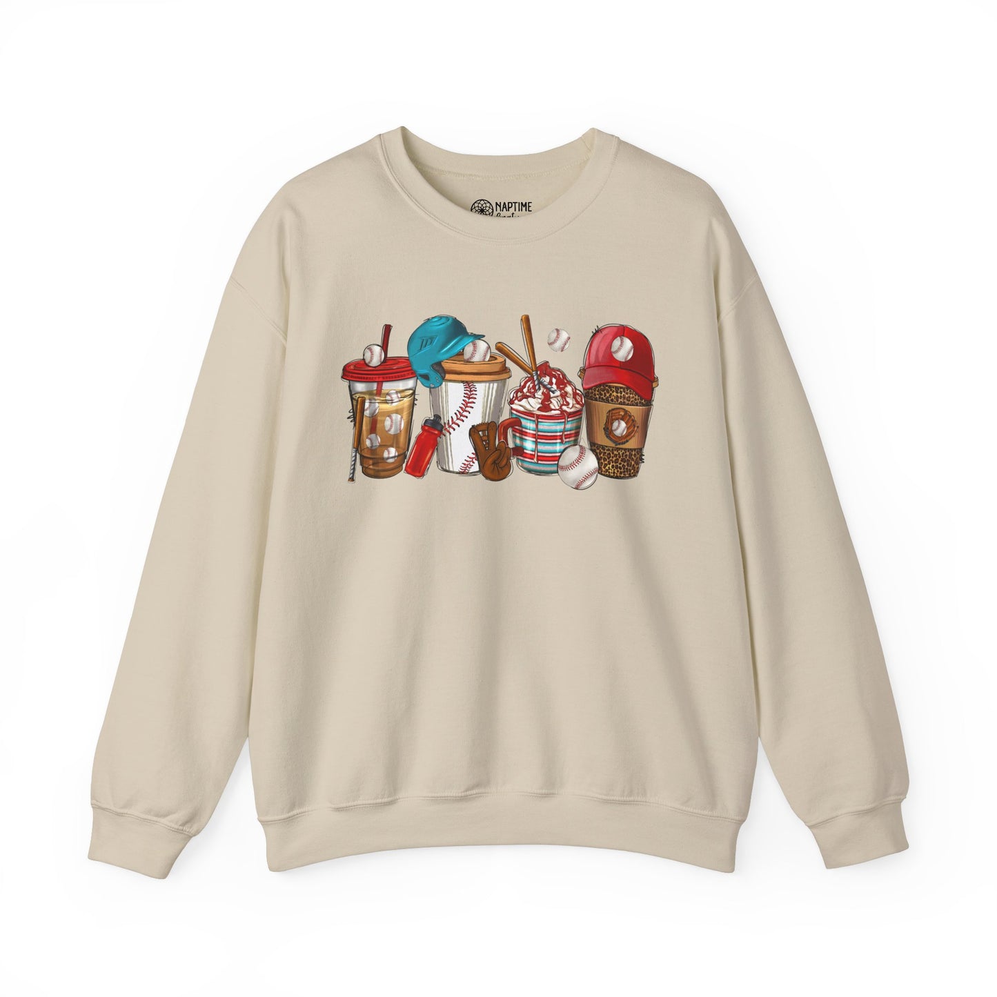 Cool Treats Baseball Unisex Crewneck Sweatshirt - Baseball Drinks Design