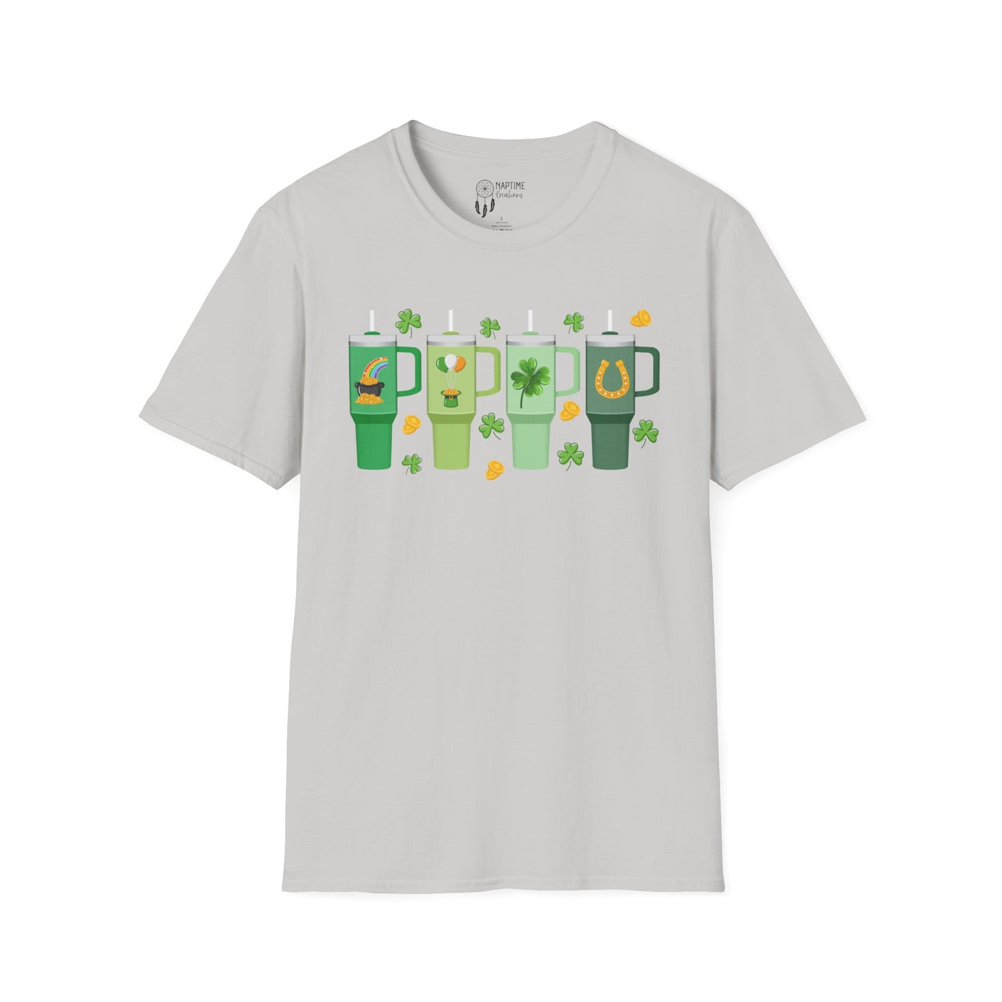 St. Patrick's Day Unisex Softstyle T-Shirt with Fun Shamrock Designs