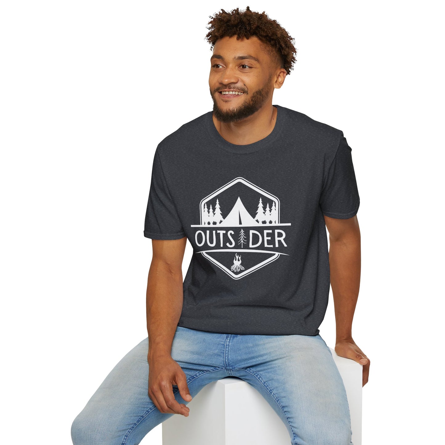 Unisex Softstyle T-Shirt - 'OUTSIDER' Camping Adventure Tee