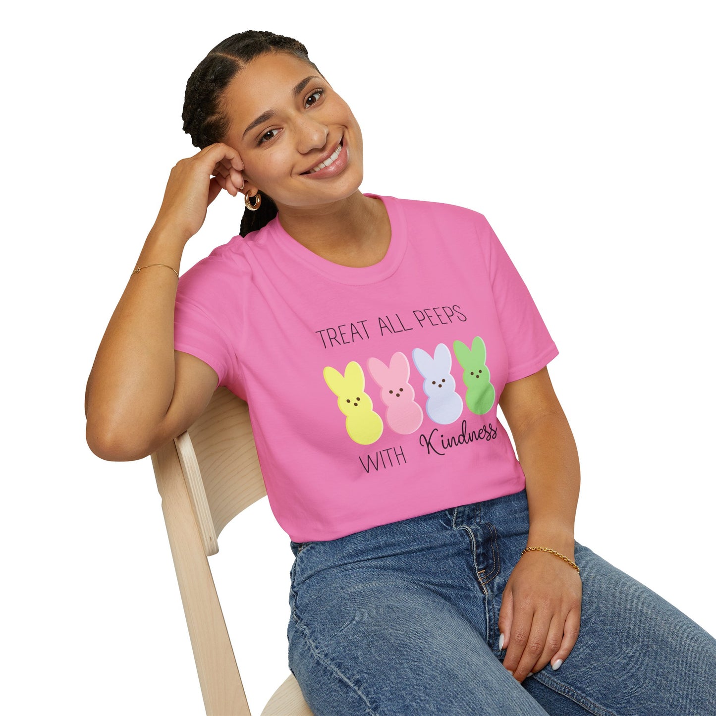 Treat All Peeps with Kindness Unisex T-Shirt – Cute Easter Tee for Spring Celebrations