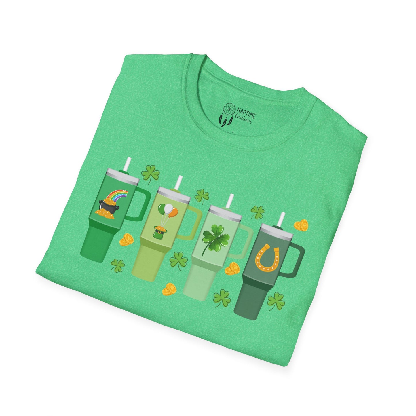St. Patrick's Day Unisex Softstyle T-Shirt with Fun Shamrock Designs