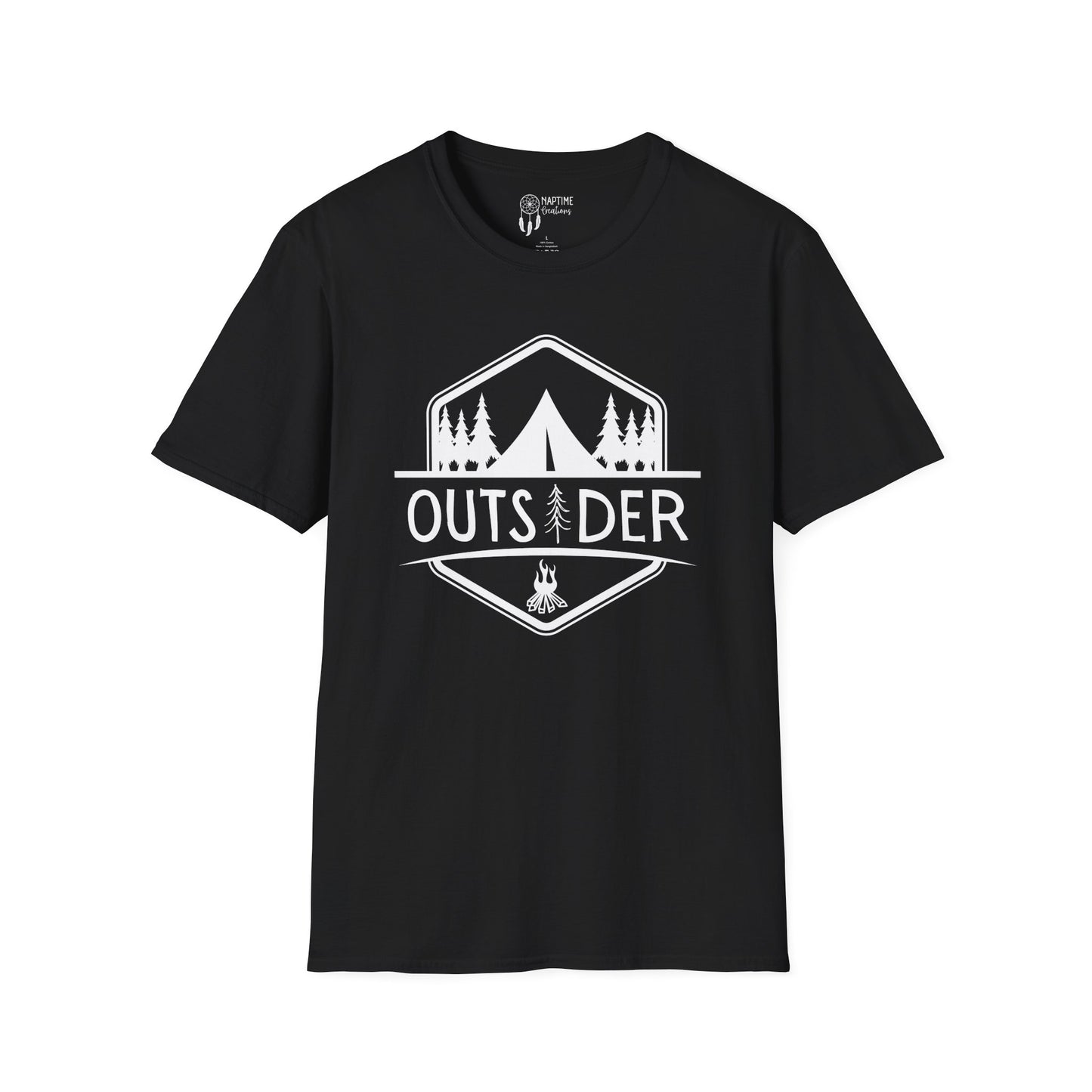 Unisex Softstyle T-Shirt - 'OUTSIDER' Camping Adventure Tee