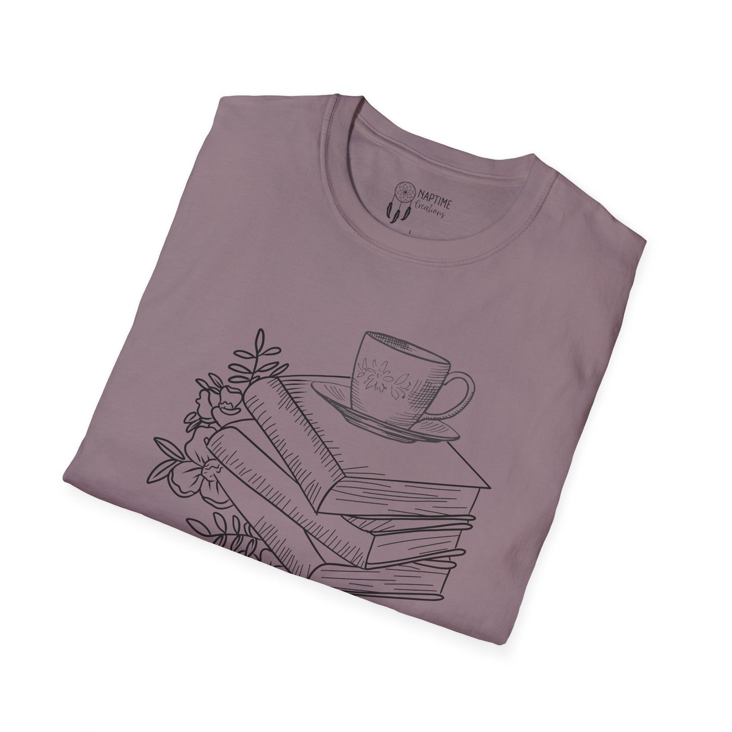 Book Lover's Unisex Softstyle T-Shirt - Cozy Reads Design