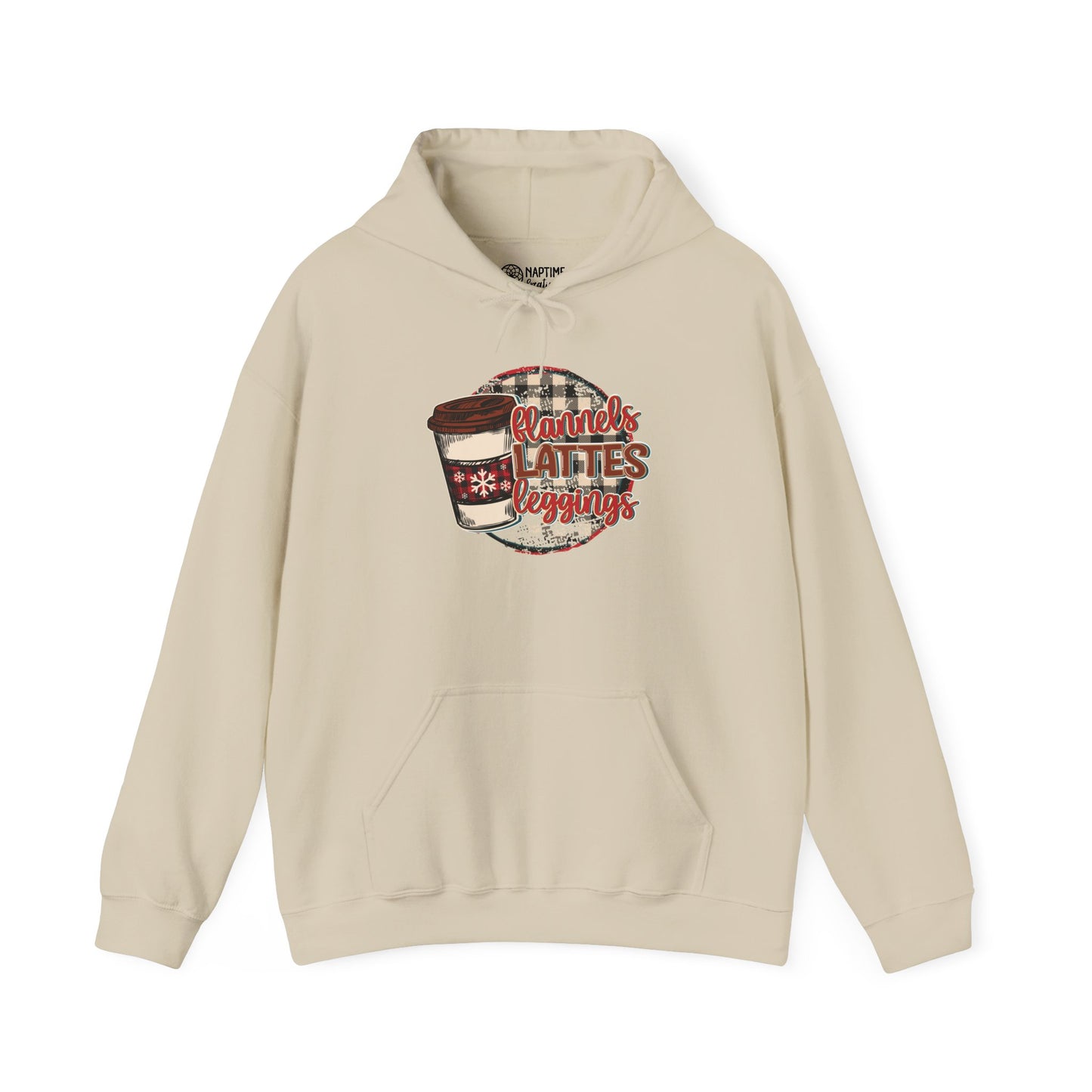 Cozy Coffee Lover's Hoodie - Flannel & Lattes Design