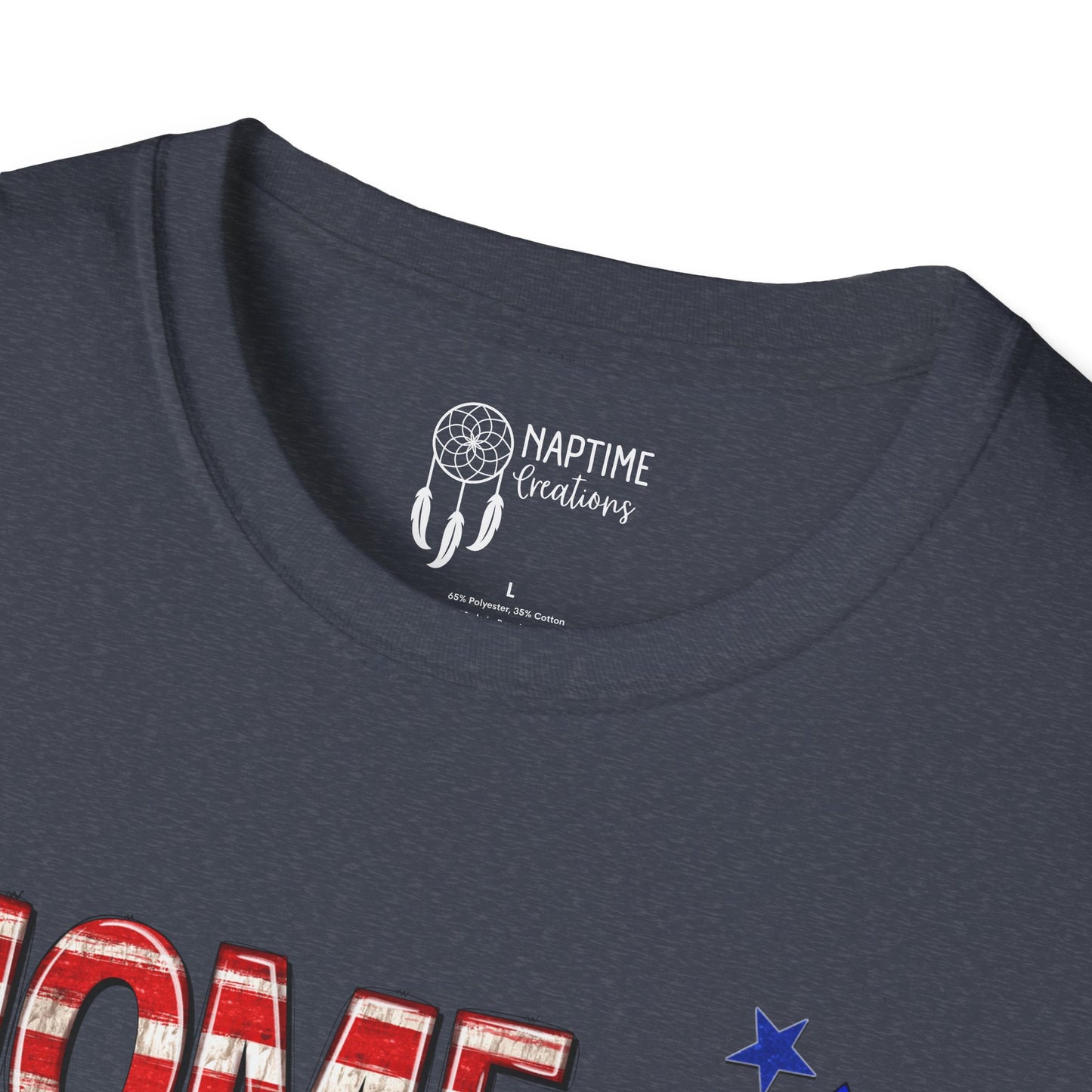 Patriotic Unisex Softstyle T-Shirt - Home of the Free Because of the Brave