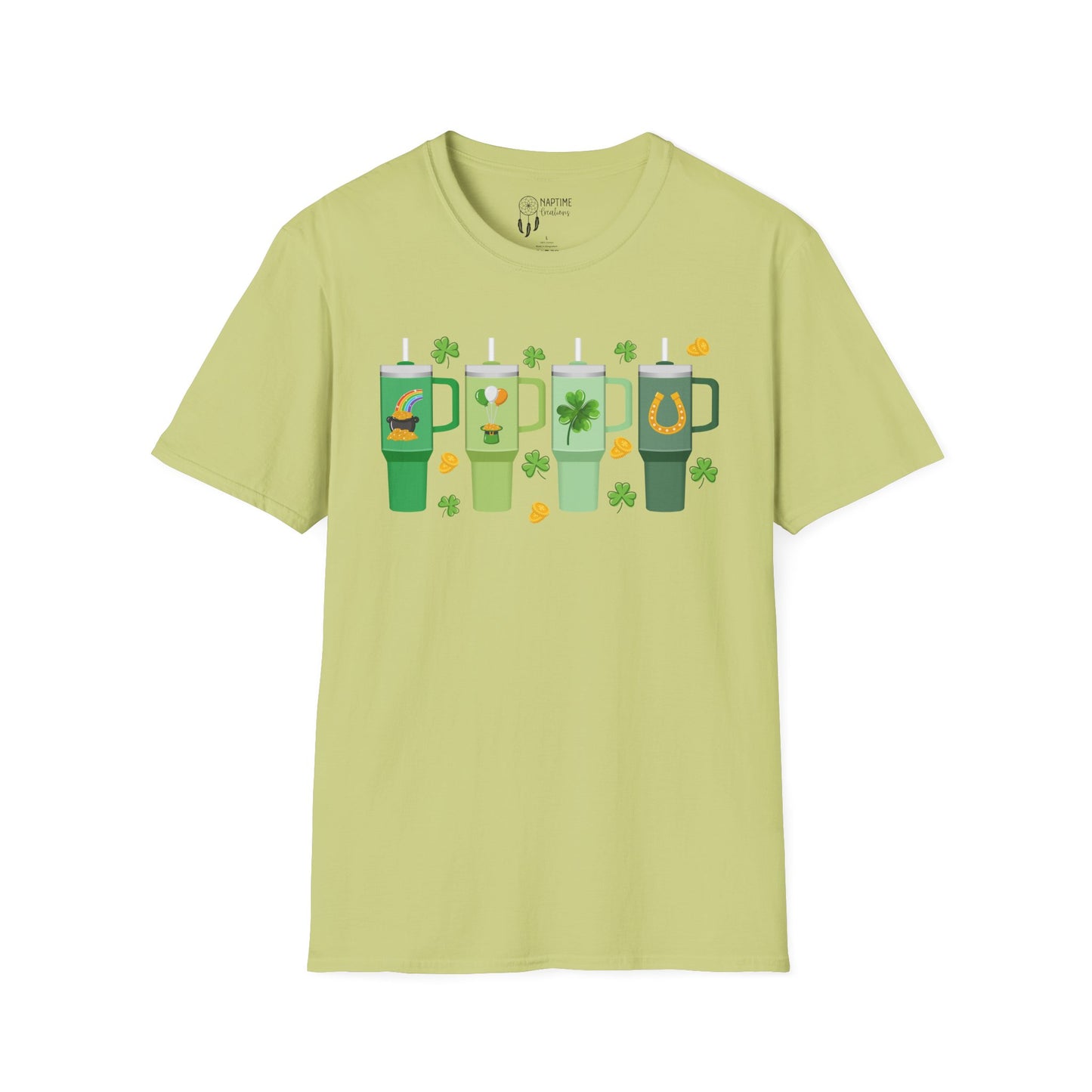 St. Patrick's Day Unisex Softstyle T-Shirt with Fun Shamrock Designs