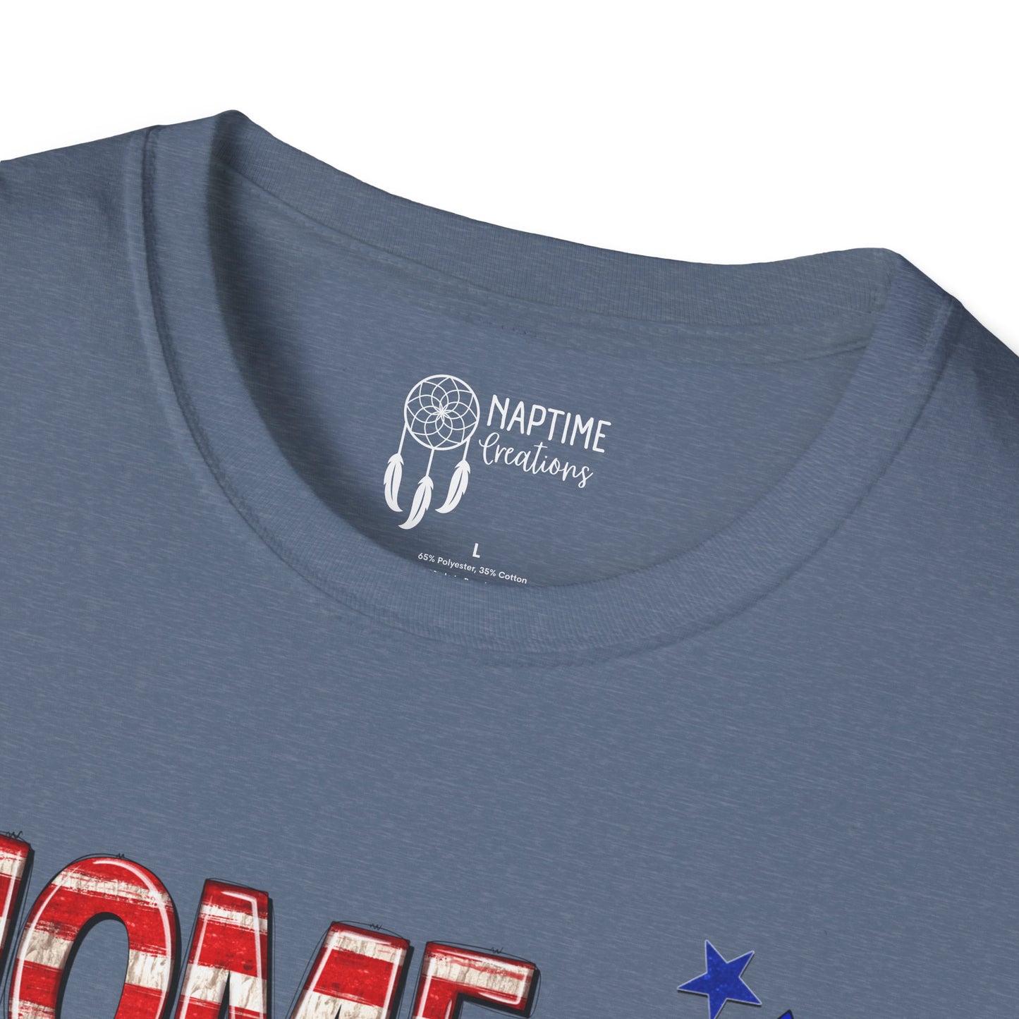 Patriotic Unisex Softstyle T-Shirt - Home of the Free Because of the Brave