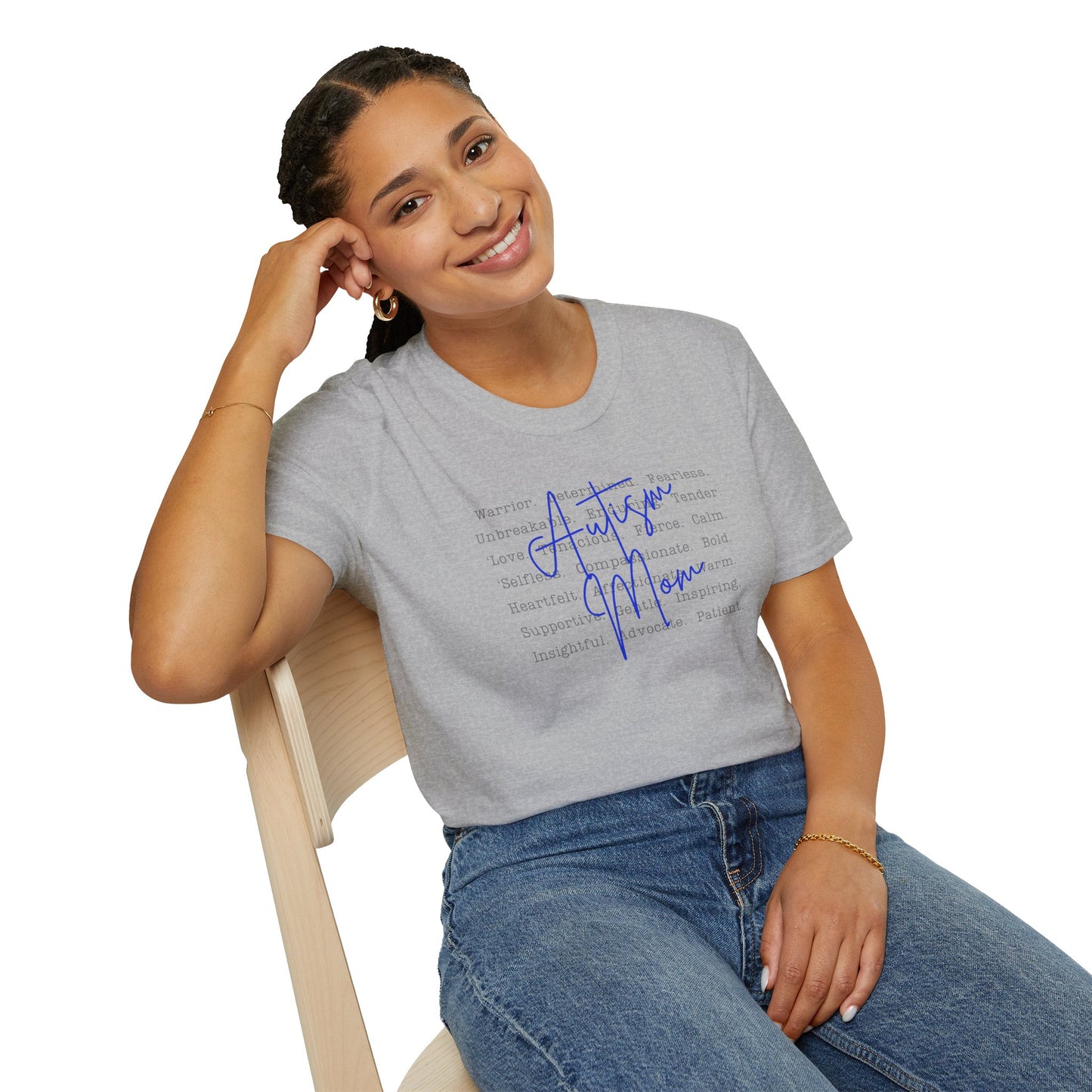 Autism Mom Empowerment Unisex Softstyle T-Shirt - Autism Mom Words