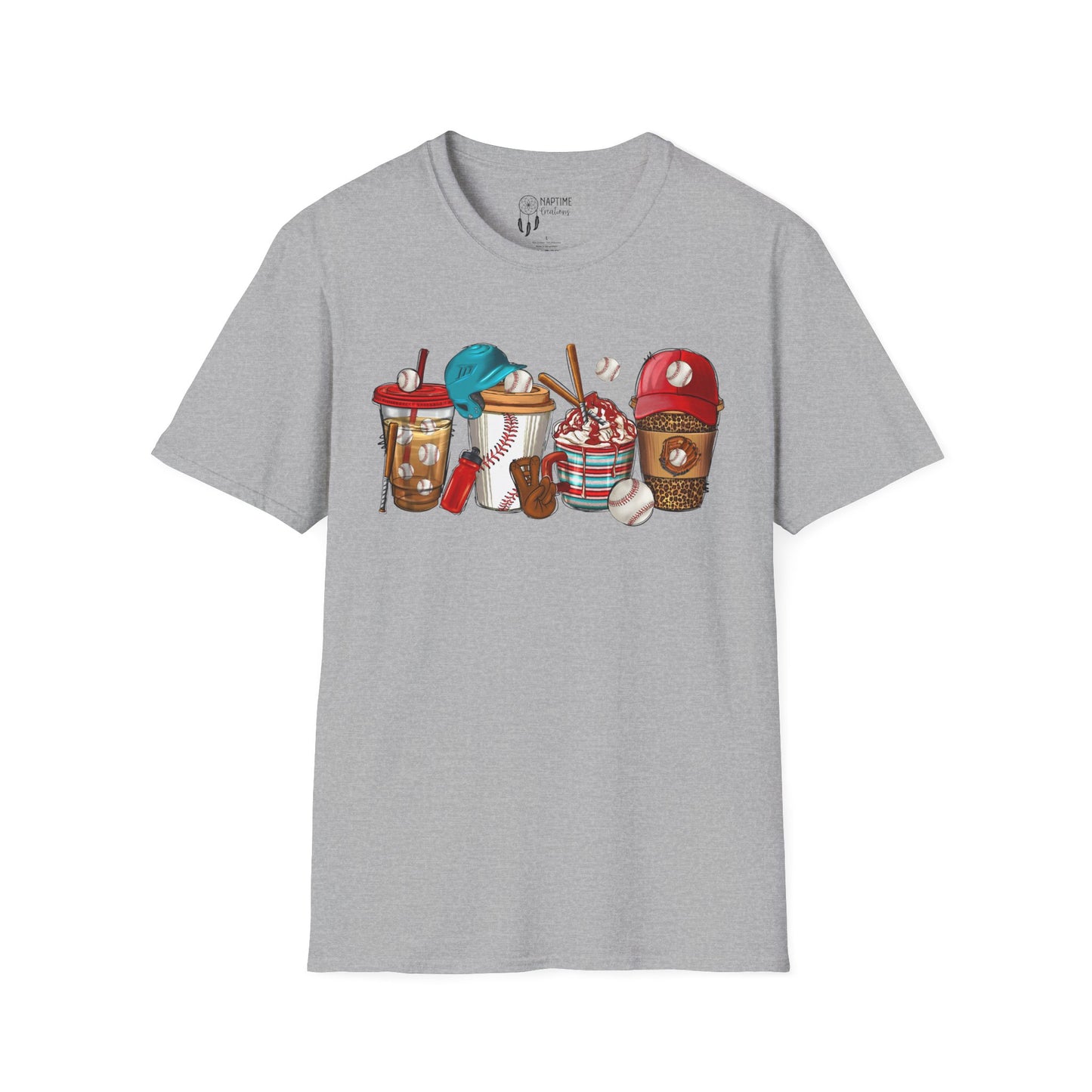 Fun Baseball Beverages Unisex Softstyle T-Shirt