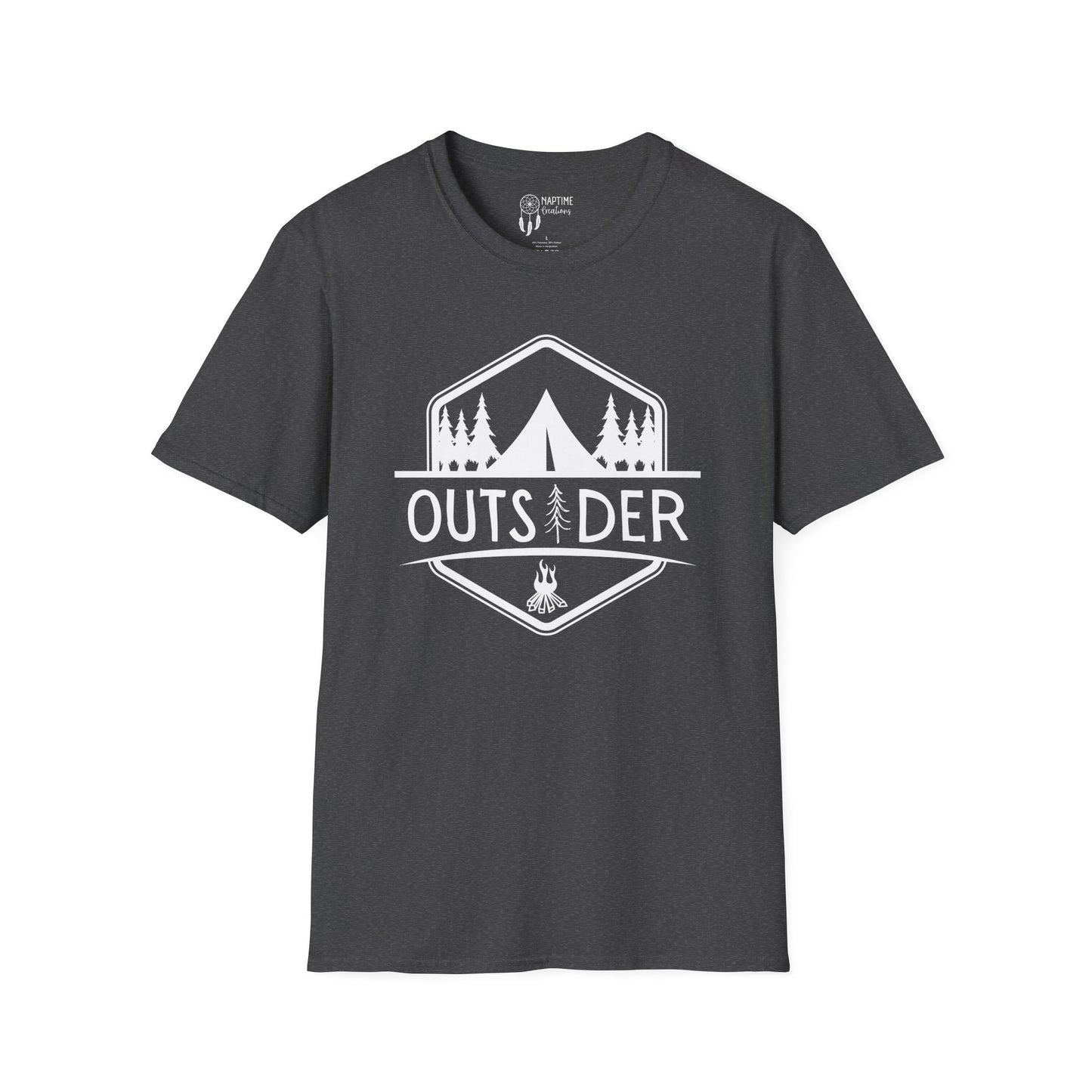 Unisex Softstyle T-Shirt - 'OUTSIDER' Camping Adventure Tee