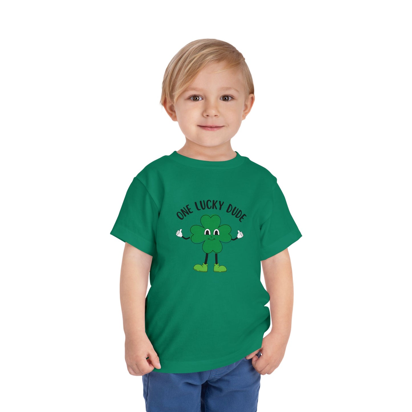 Toddler Short Sleeve Tee - One Lucky Dude Shamrock Shirt