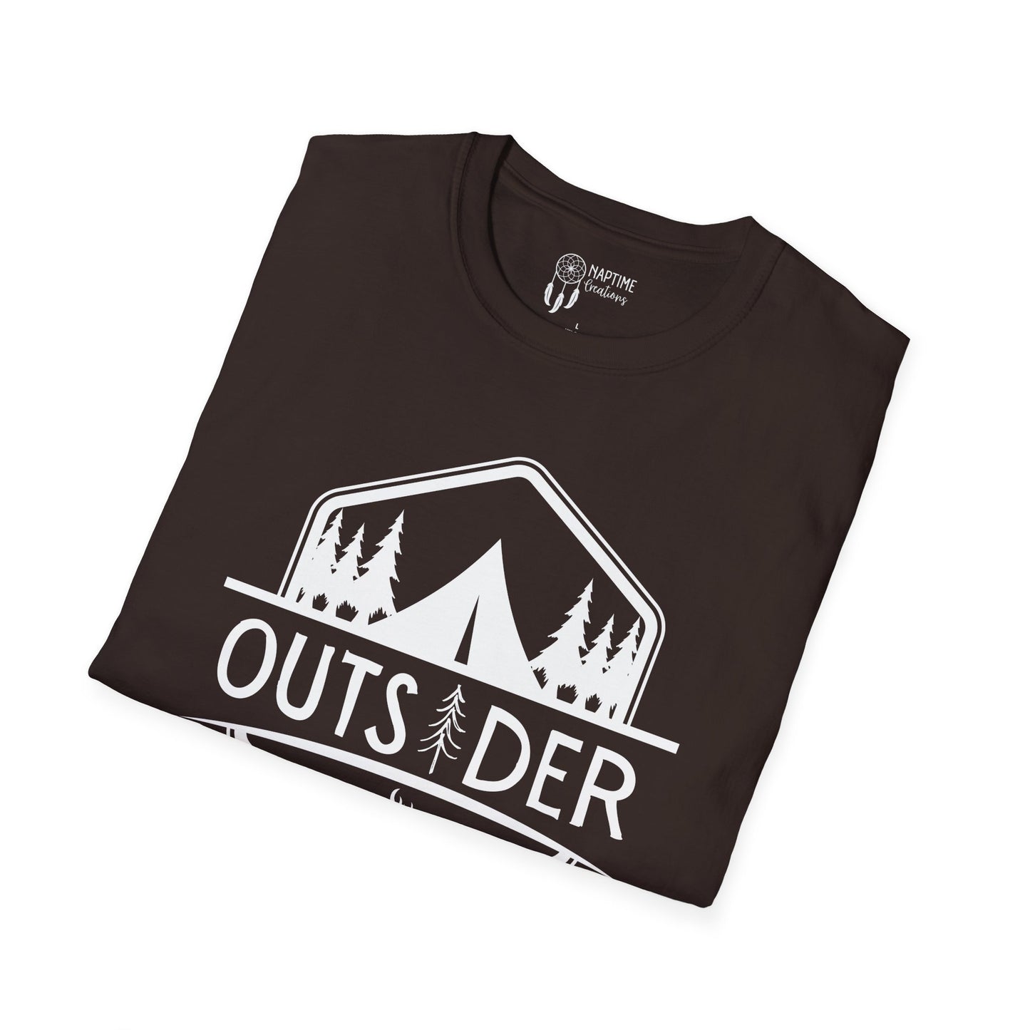Unisex Softstyle T-Shirt - 'OUTSIDER' Camping Adventure Tee